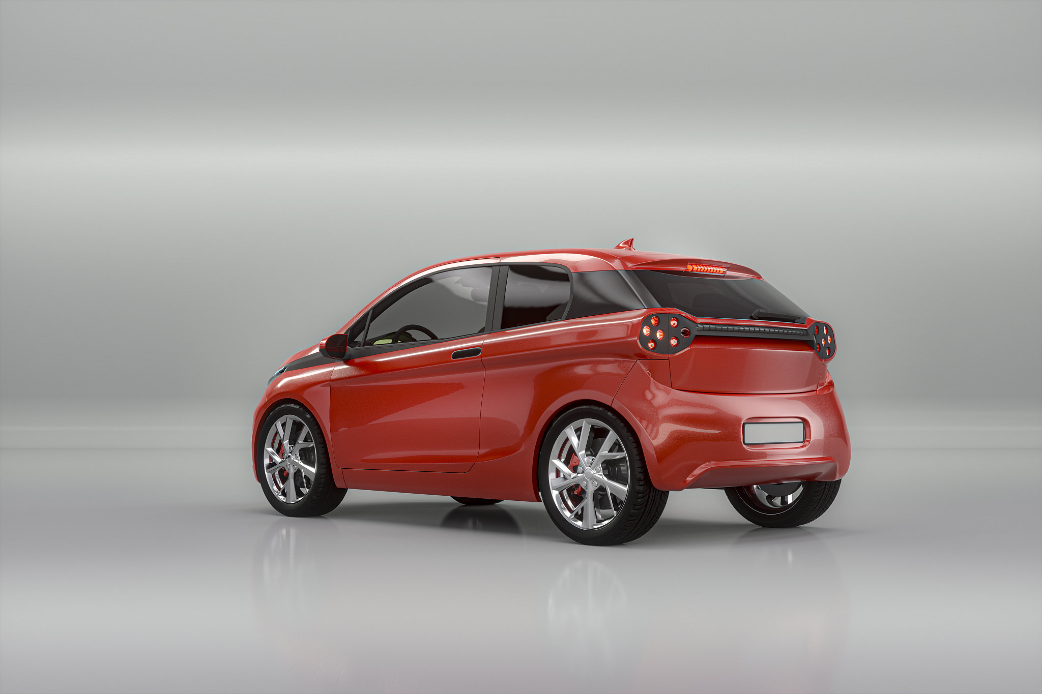generic brandless red modern car