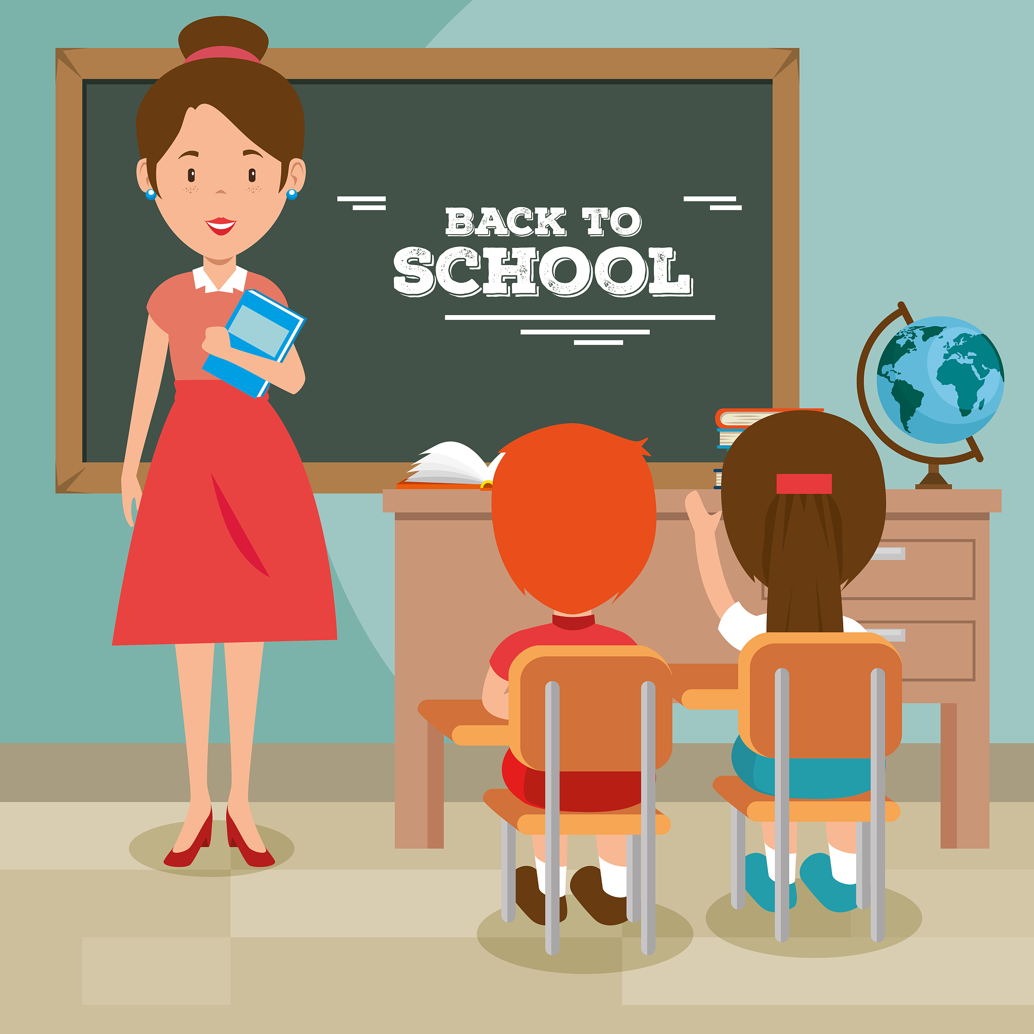 back to school teacher teaching to her students