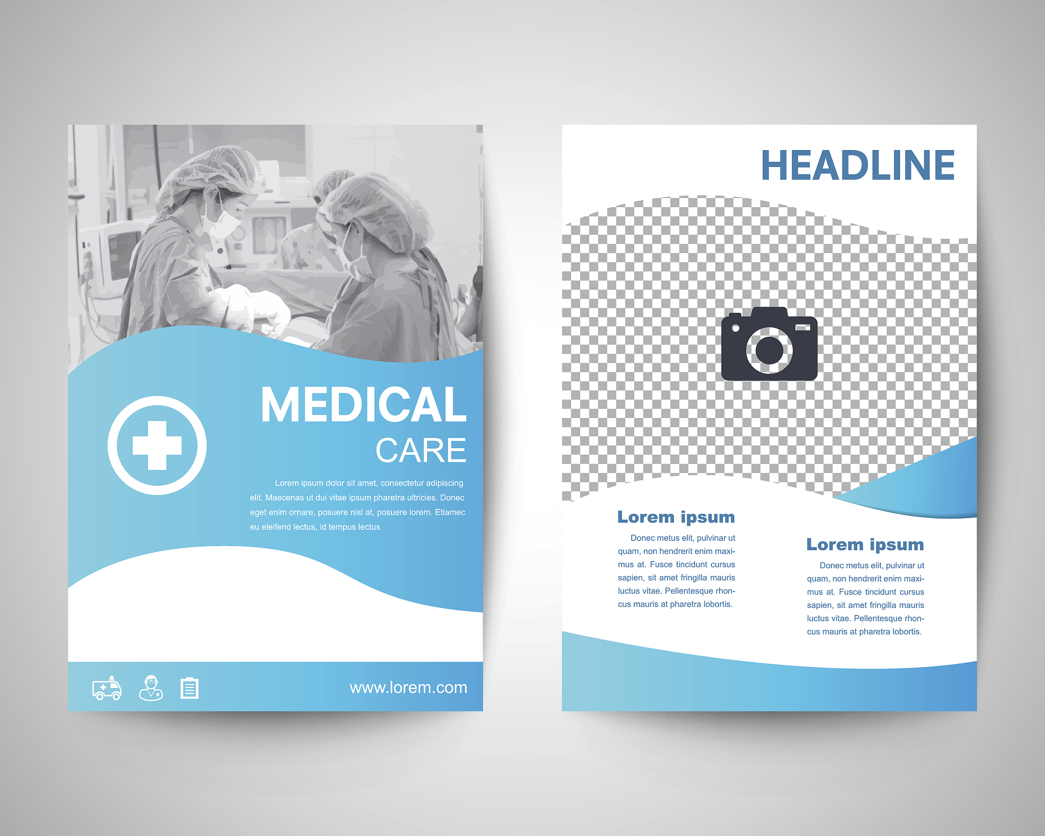 blue medical flyer a4 template