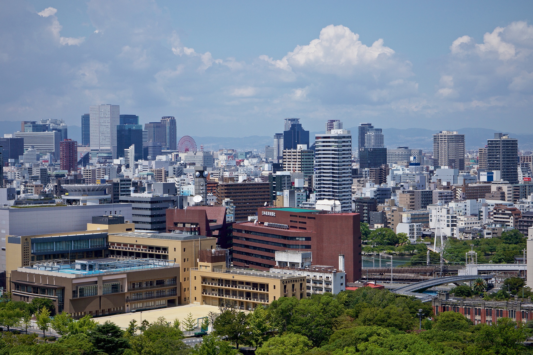 overview of osaka's umeda district skyline