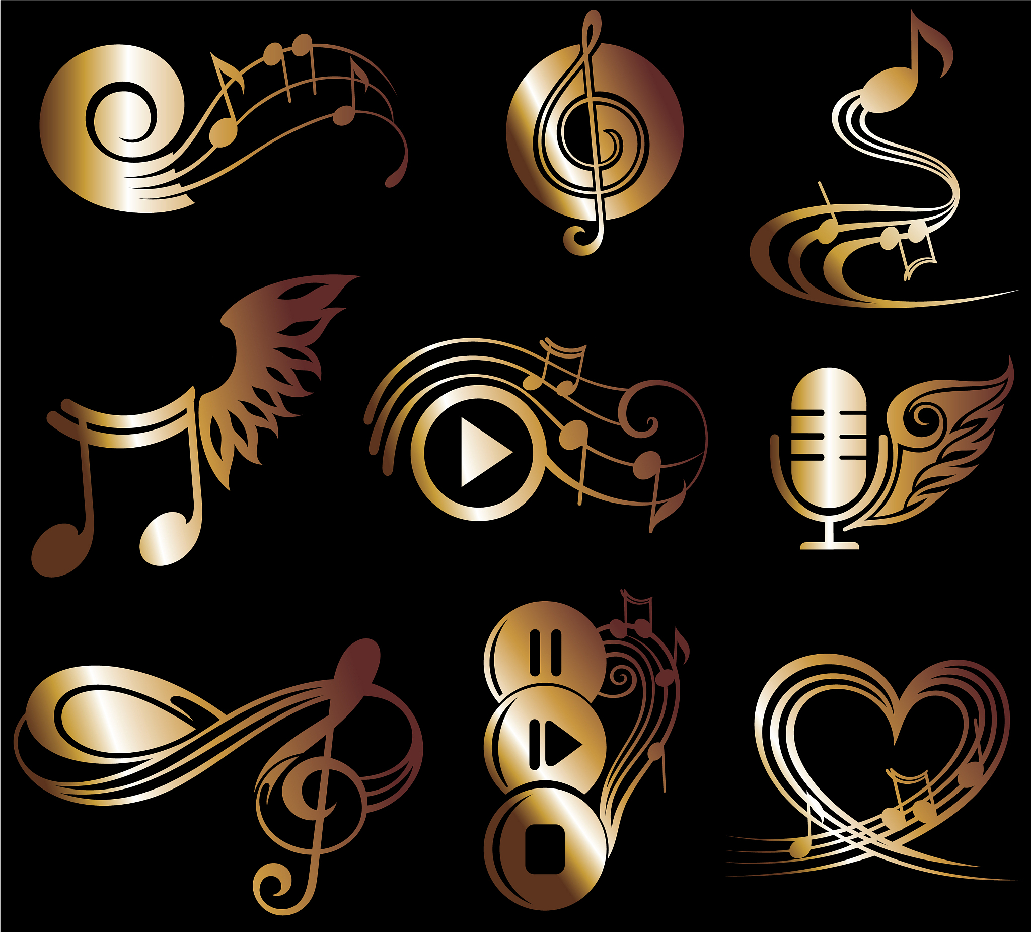 music icons set