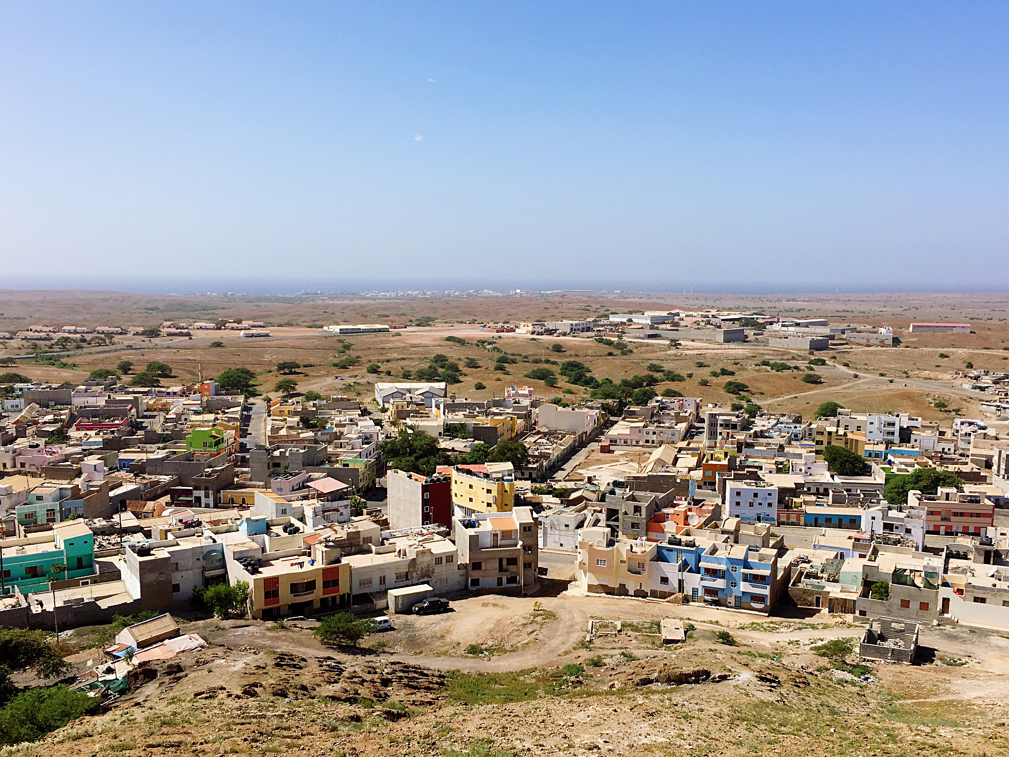high angle shot of townscape