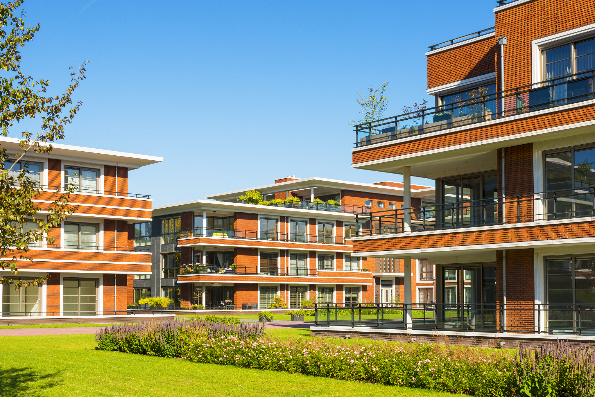 modern apartment blocks