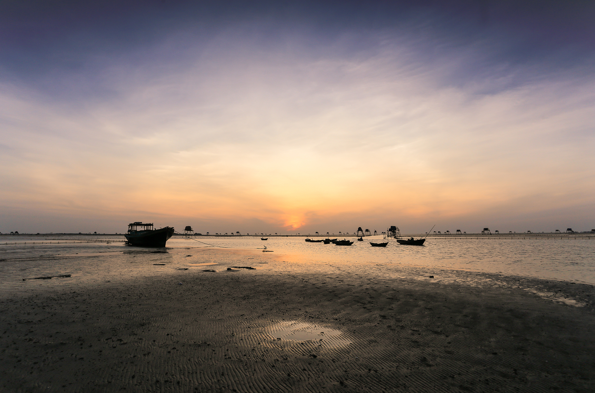 the scenery is beautiful on the beach