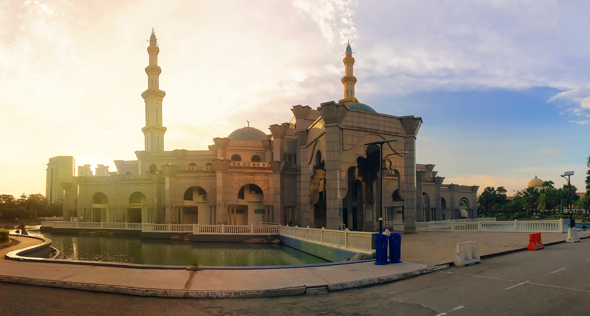 mosque against sky during sunset