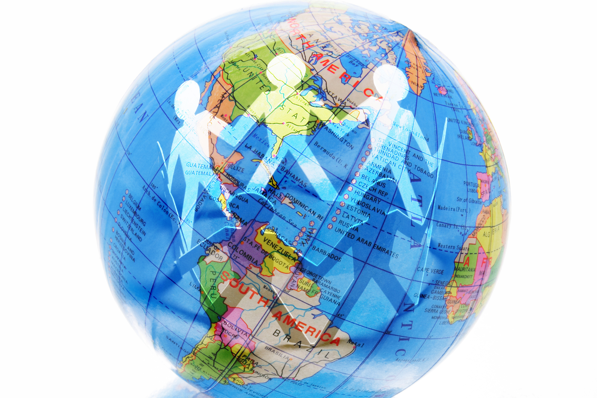 paper dolls and globe