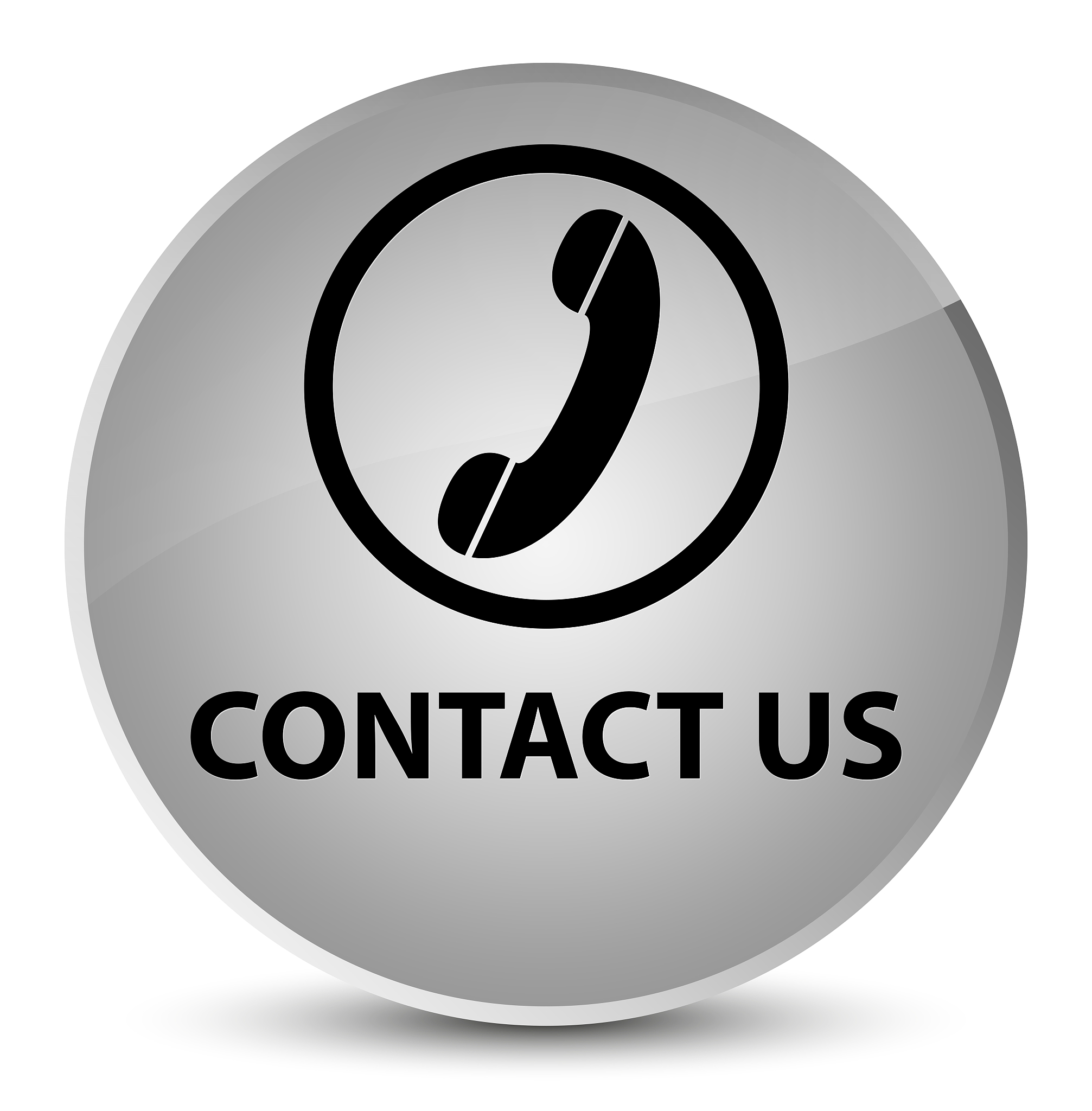 contact us (phone icon) elegant white round button