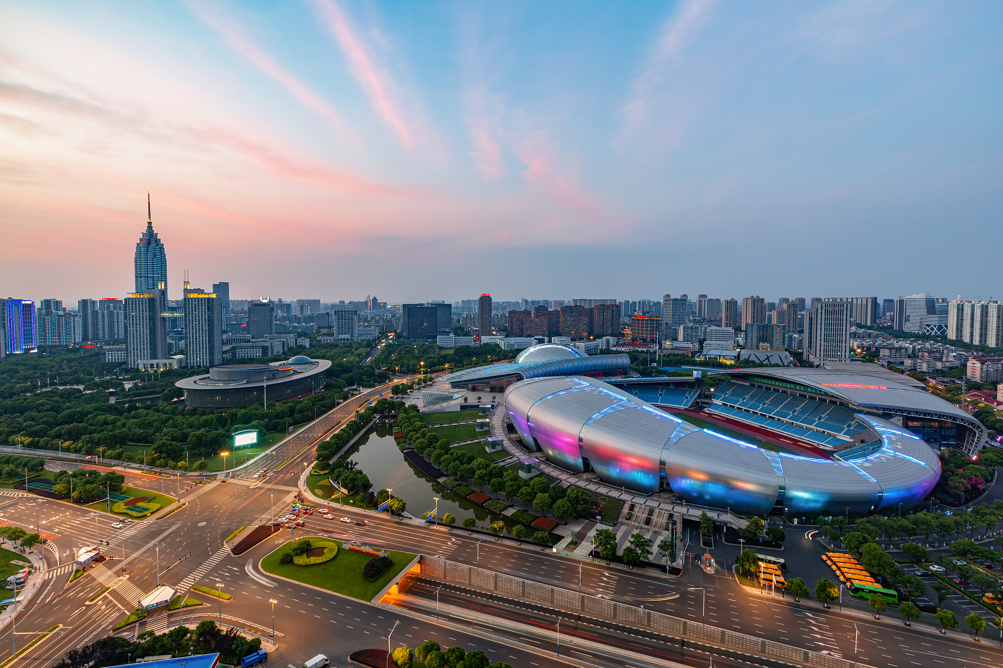 中国江苏省常州市城市建筑风光