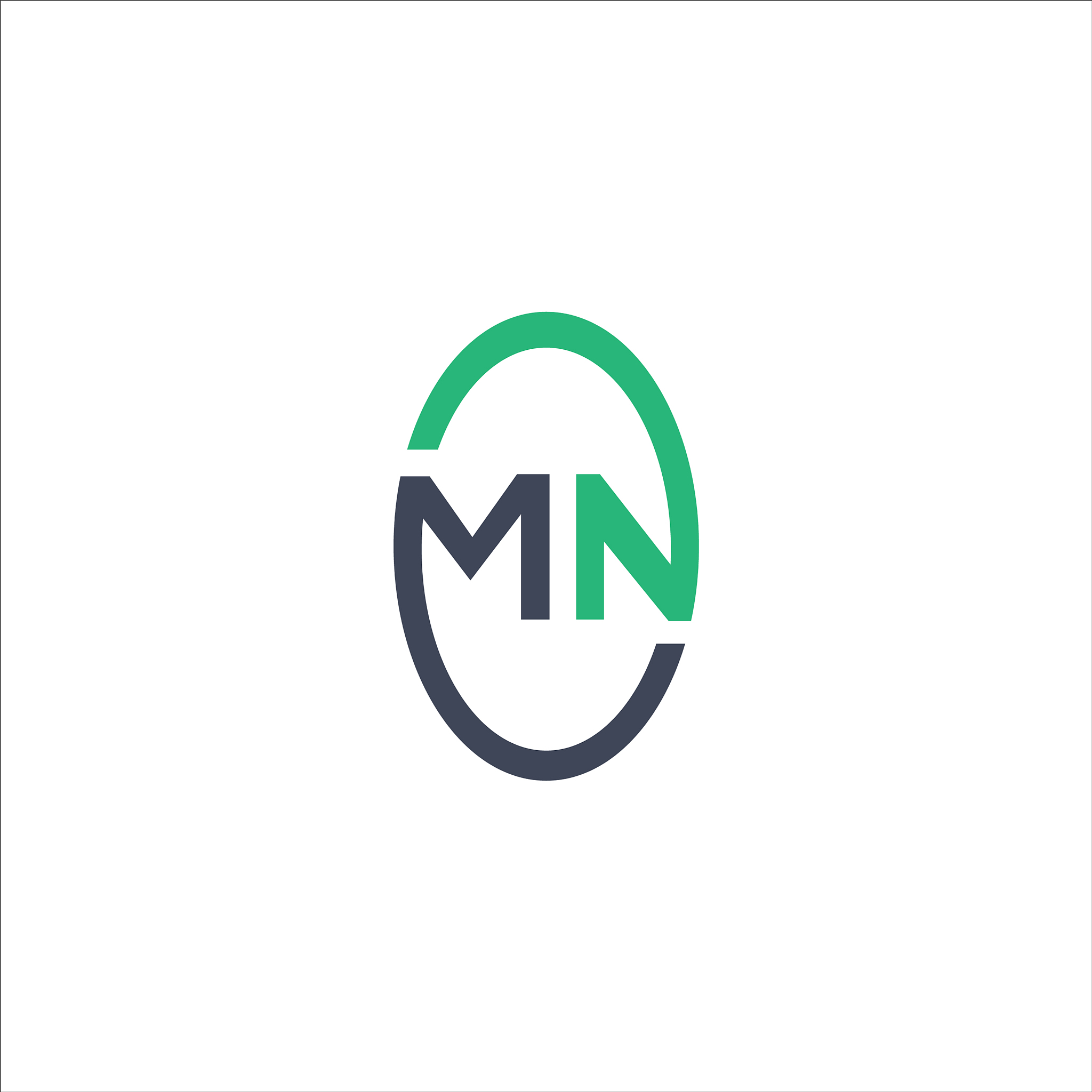 initial letter mn or nm logo design template