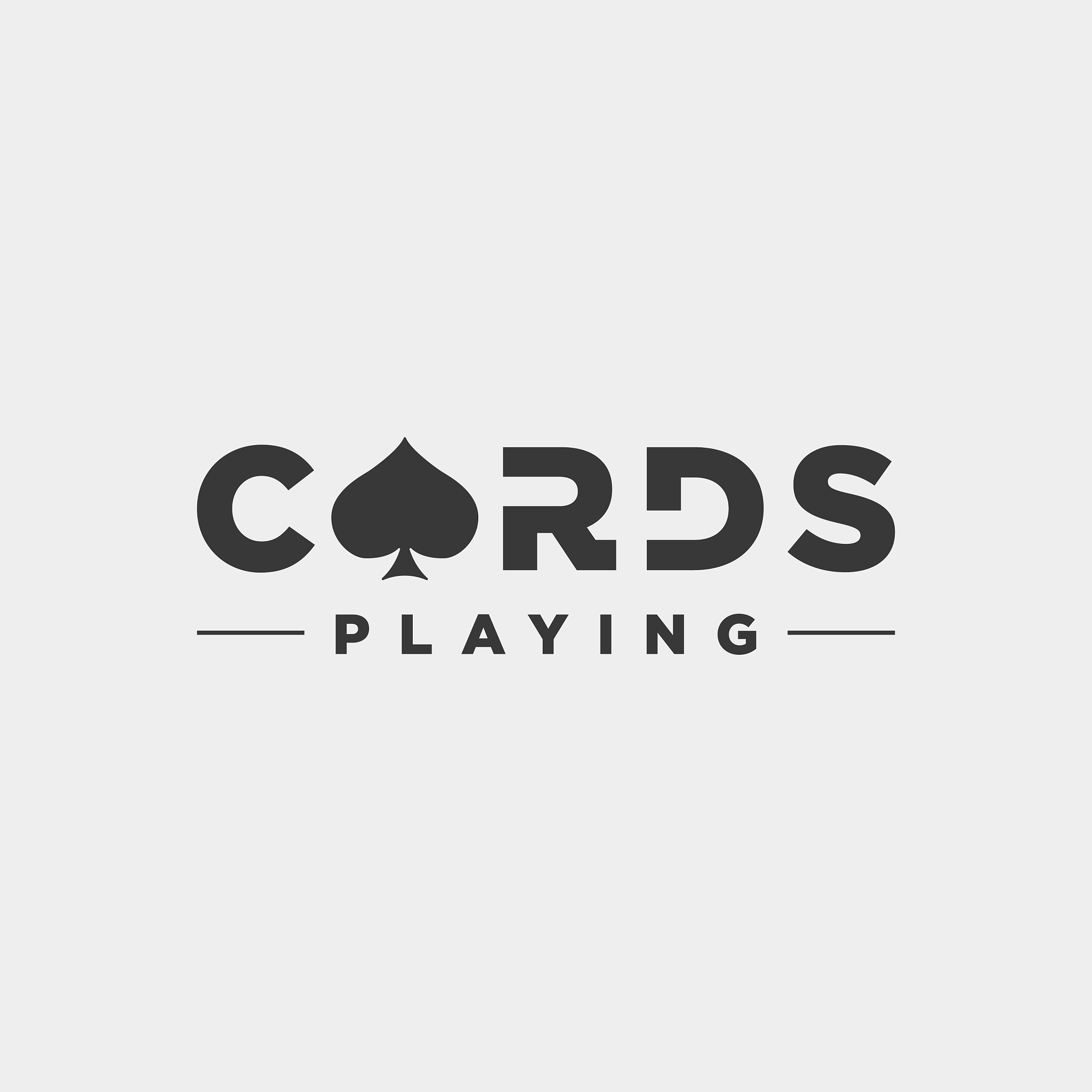 poker card logo design template typography icon