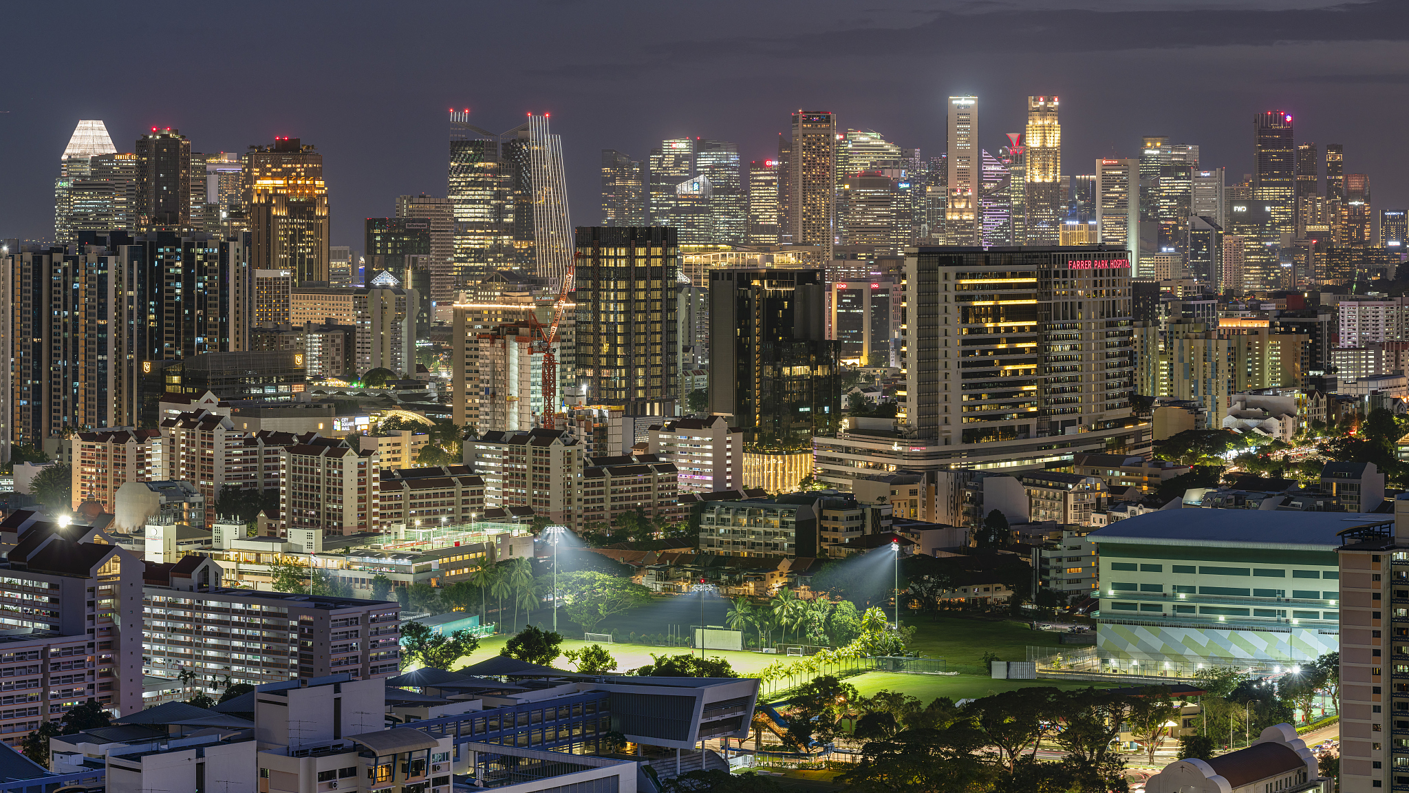 skyline of singapore city