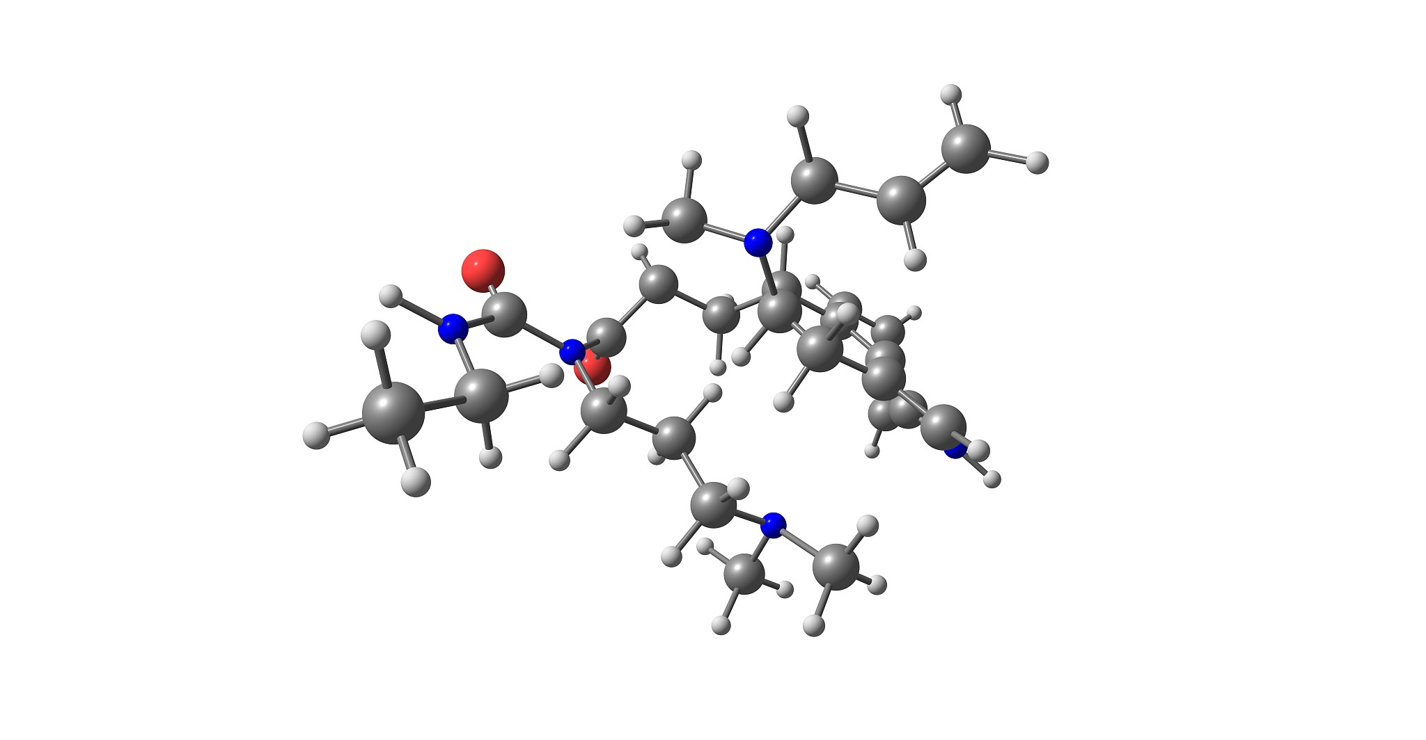 cabergoline molecular structure isolated on white