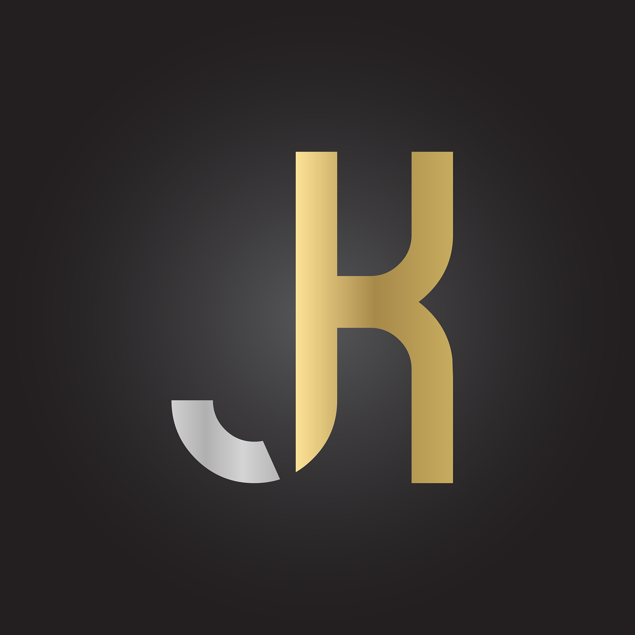 initial linked letter jk logo design