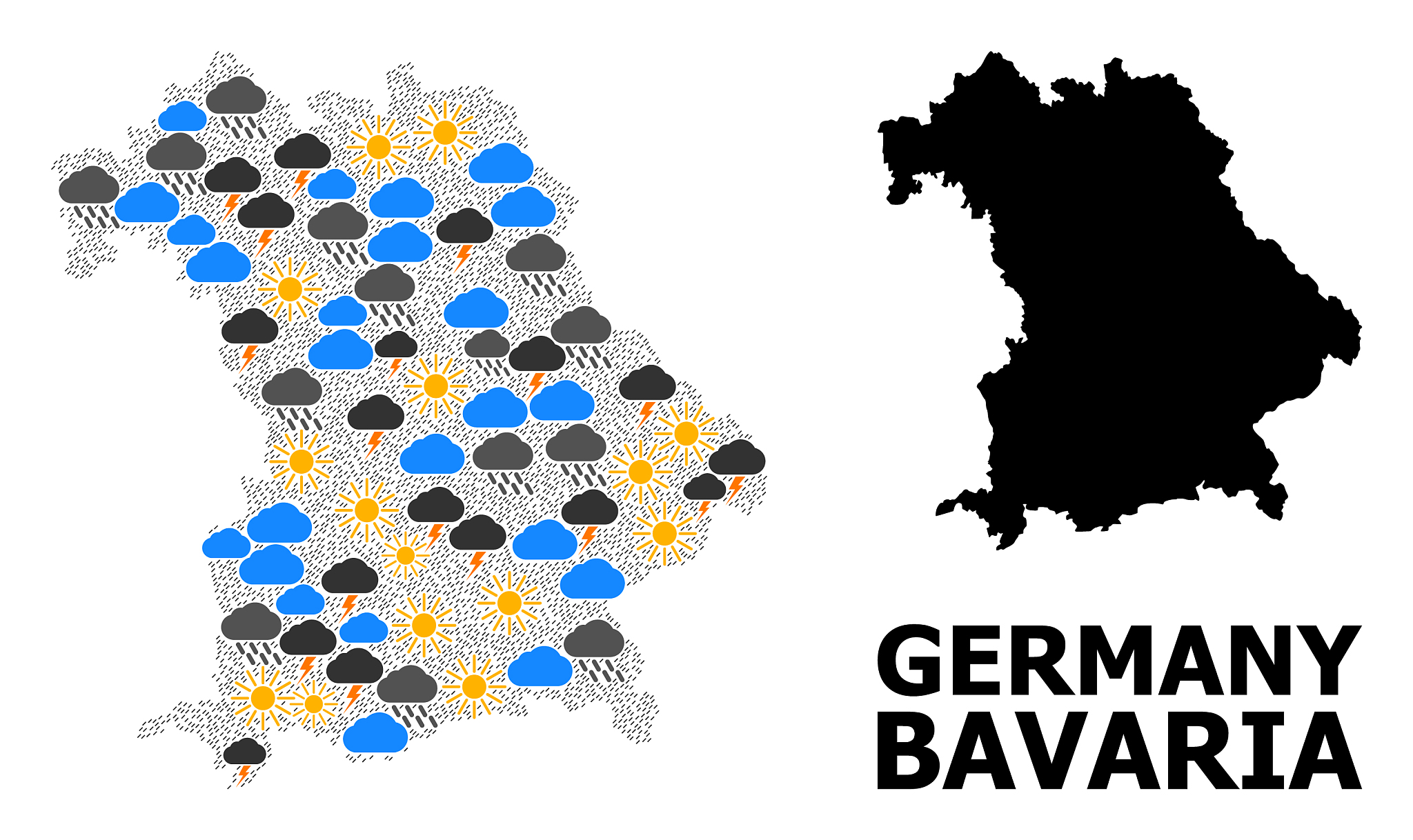 weather collage map bavaria state