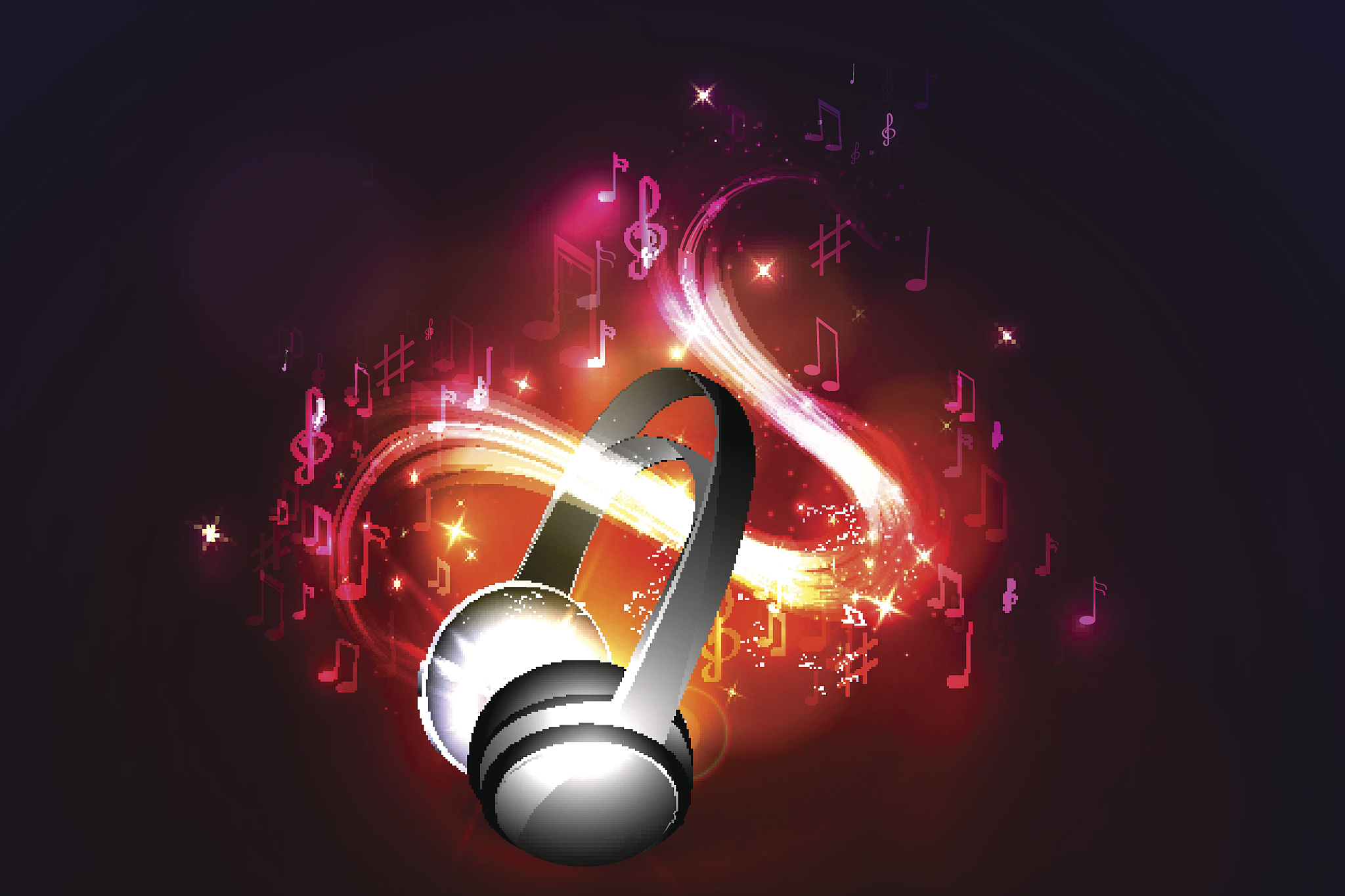 abstract music background headphones