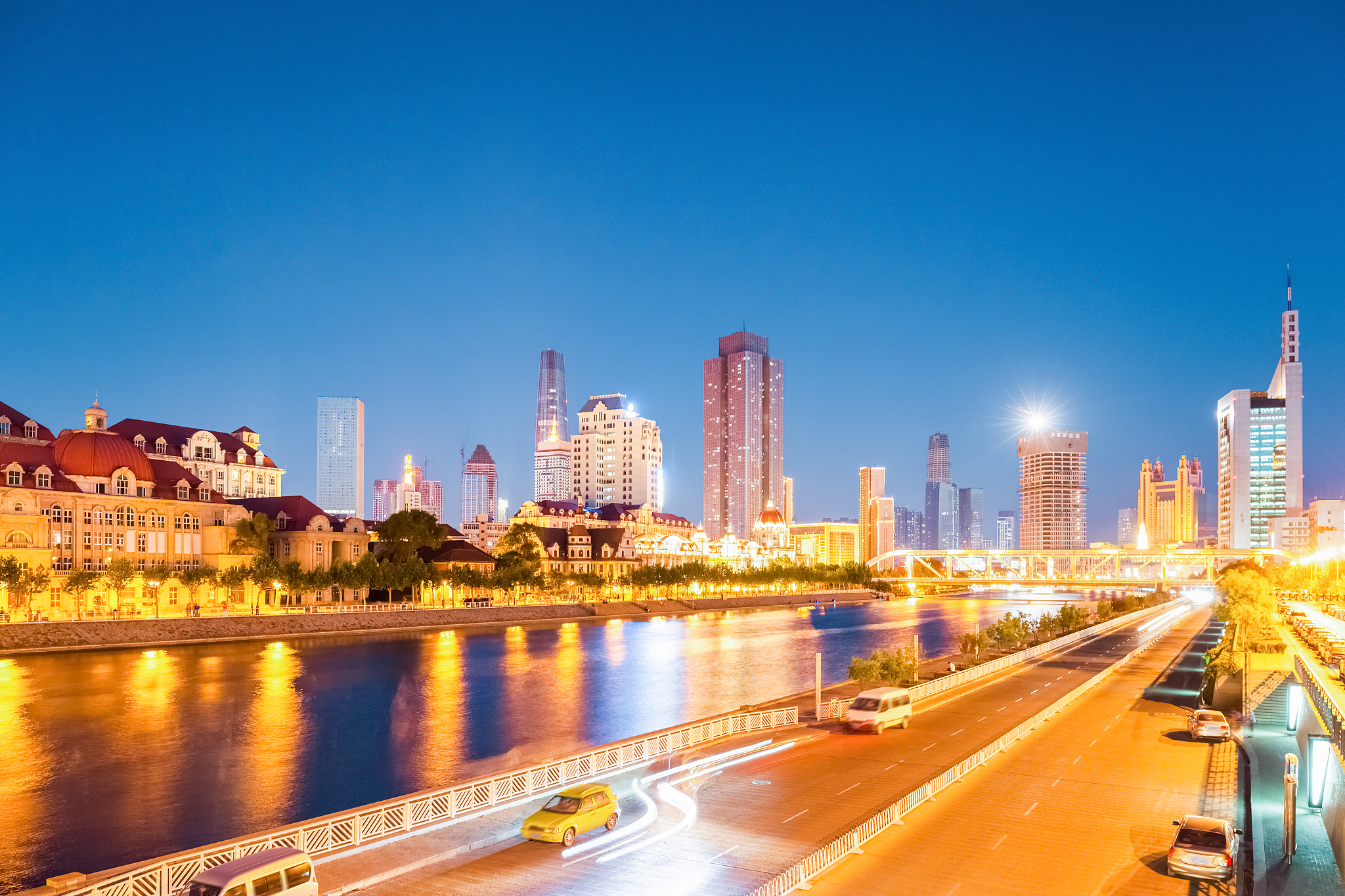 night view of tianjin