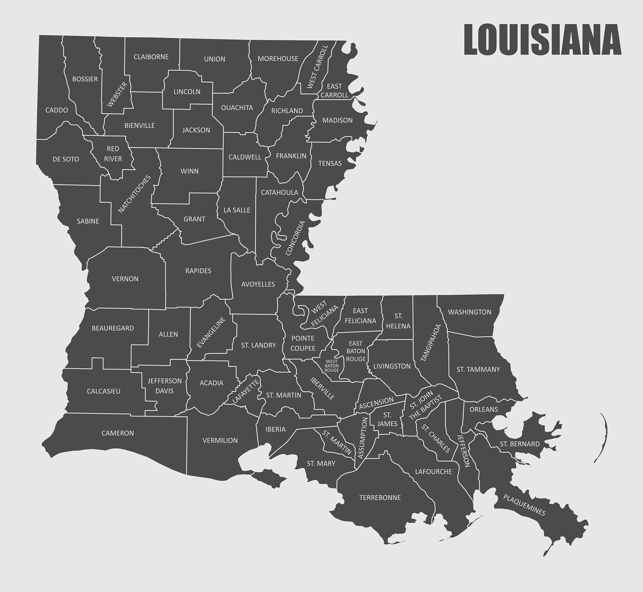 louisiana county map