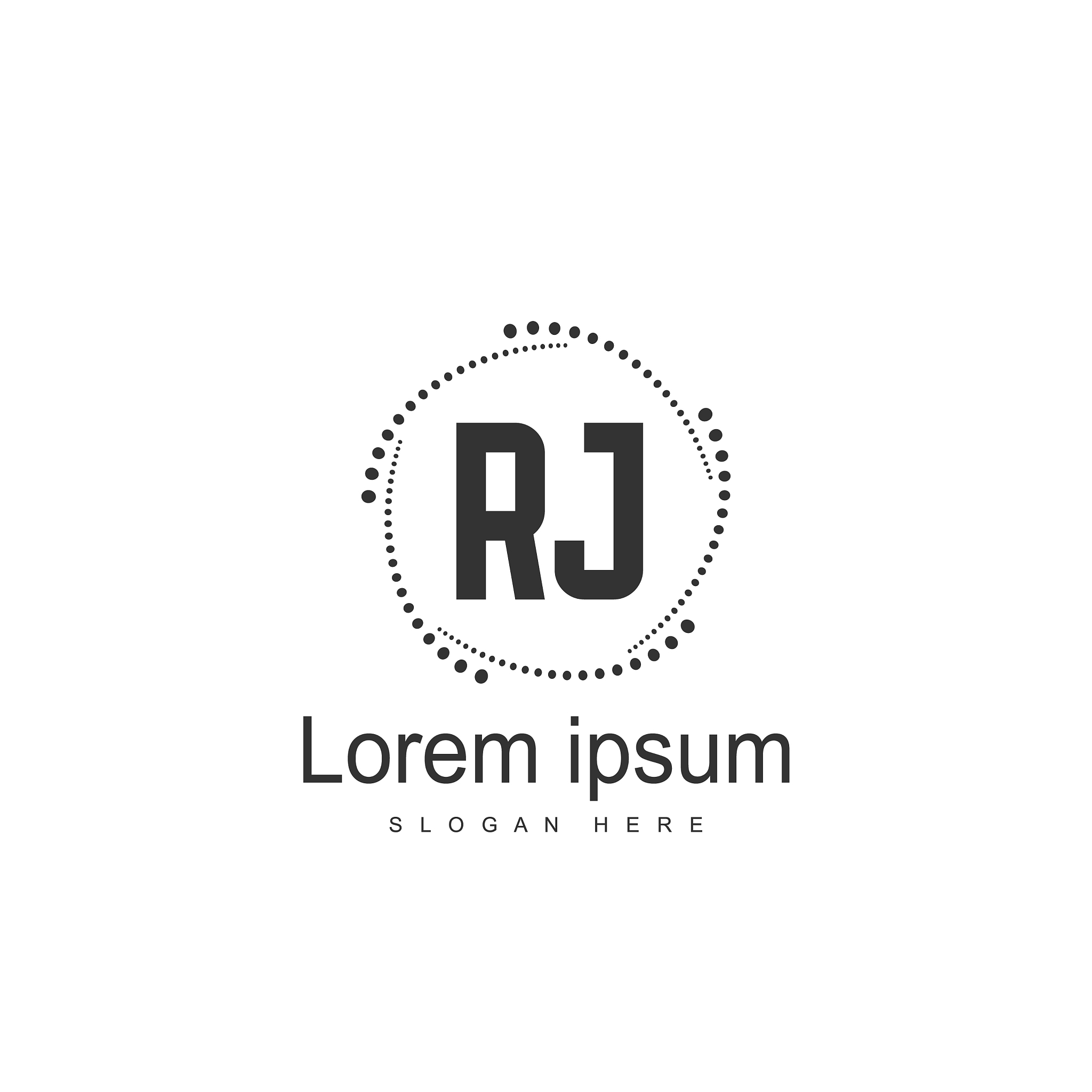 rj logo template design initial letter logo design