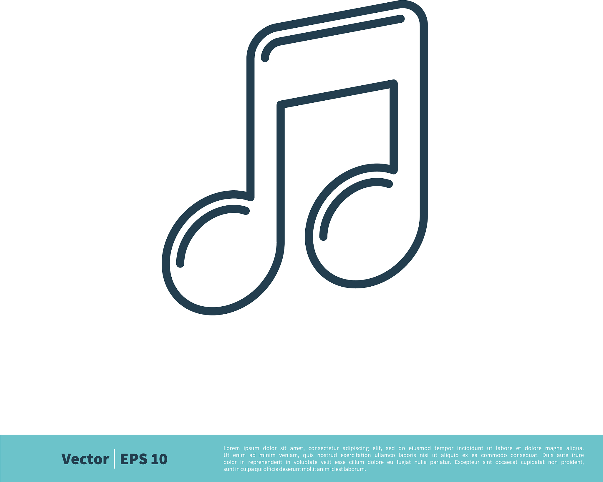 musical melody note icon logo template design eps