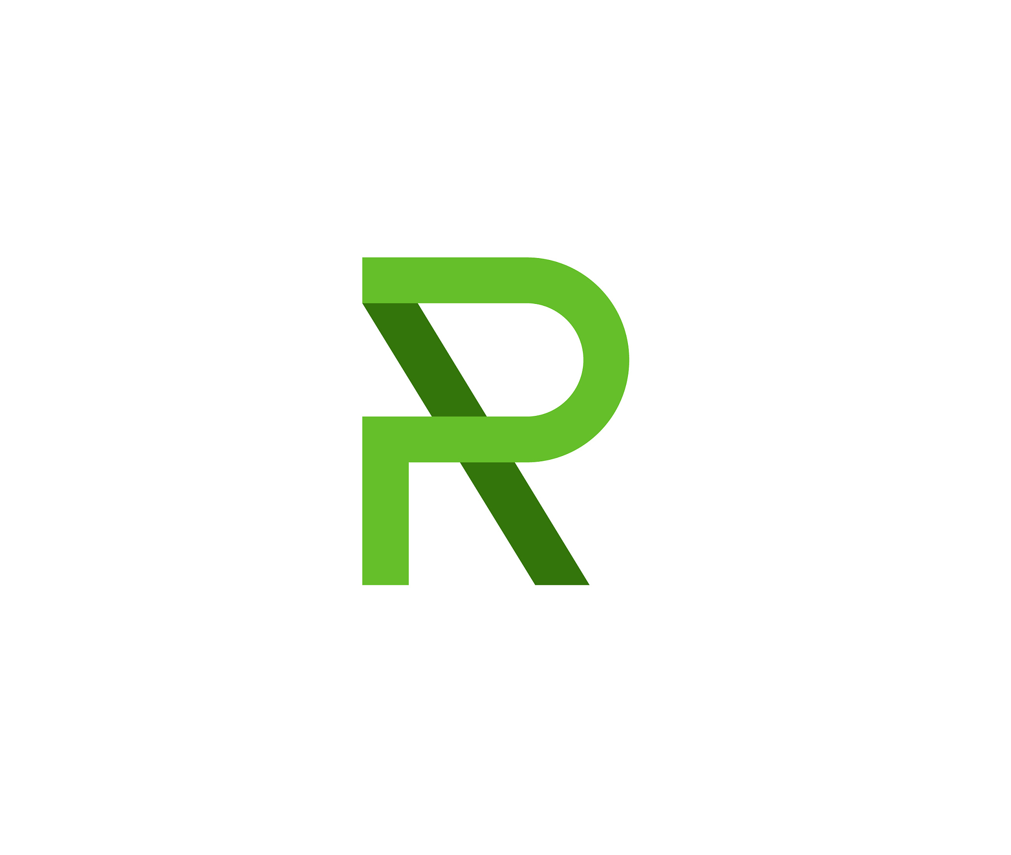 r shape letter design template