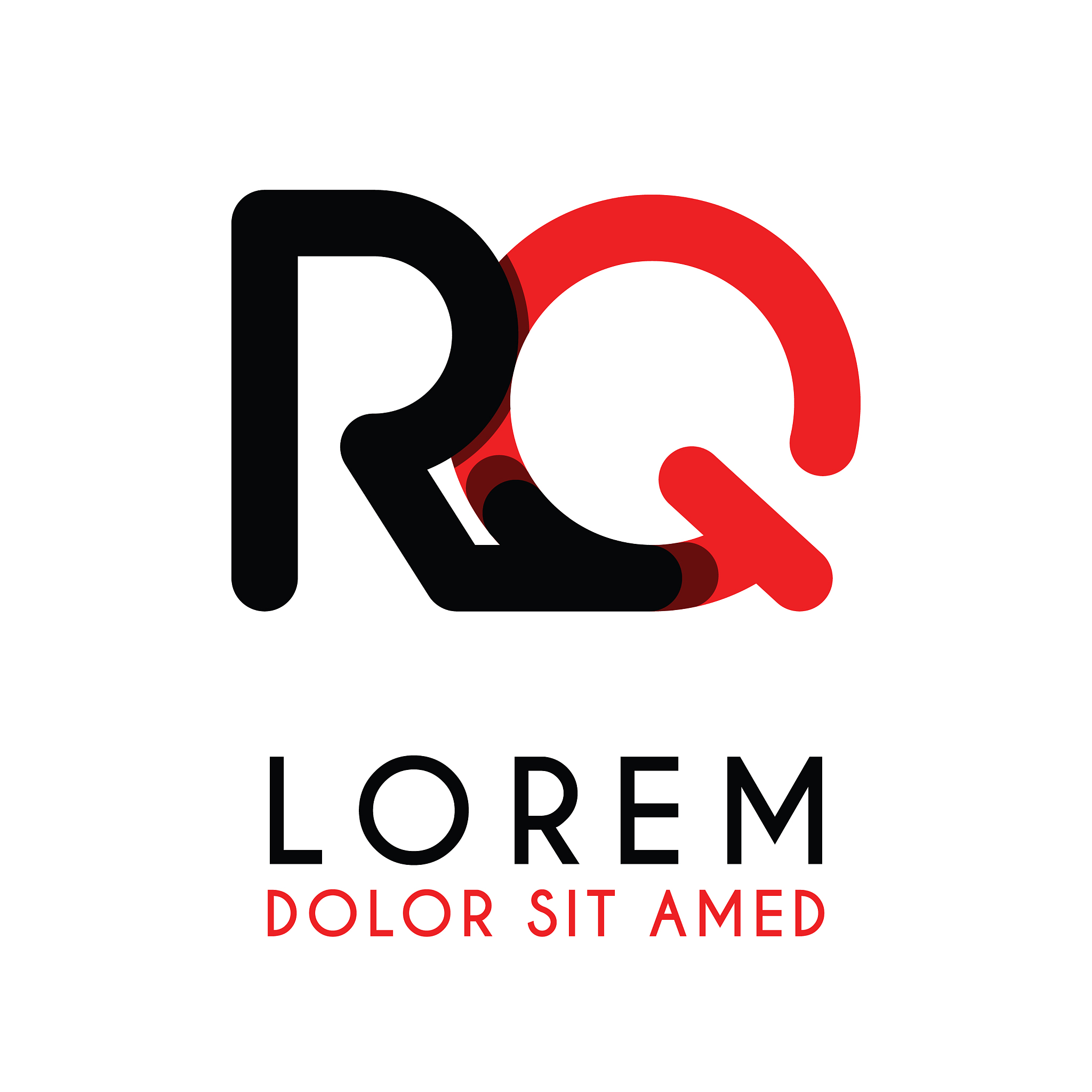 initial letter rq with red black and has rounded