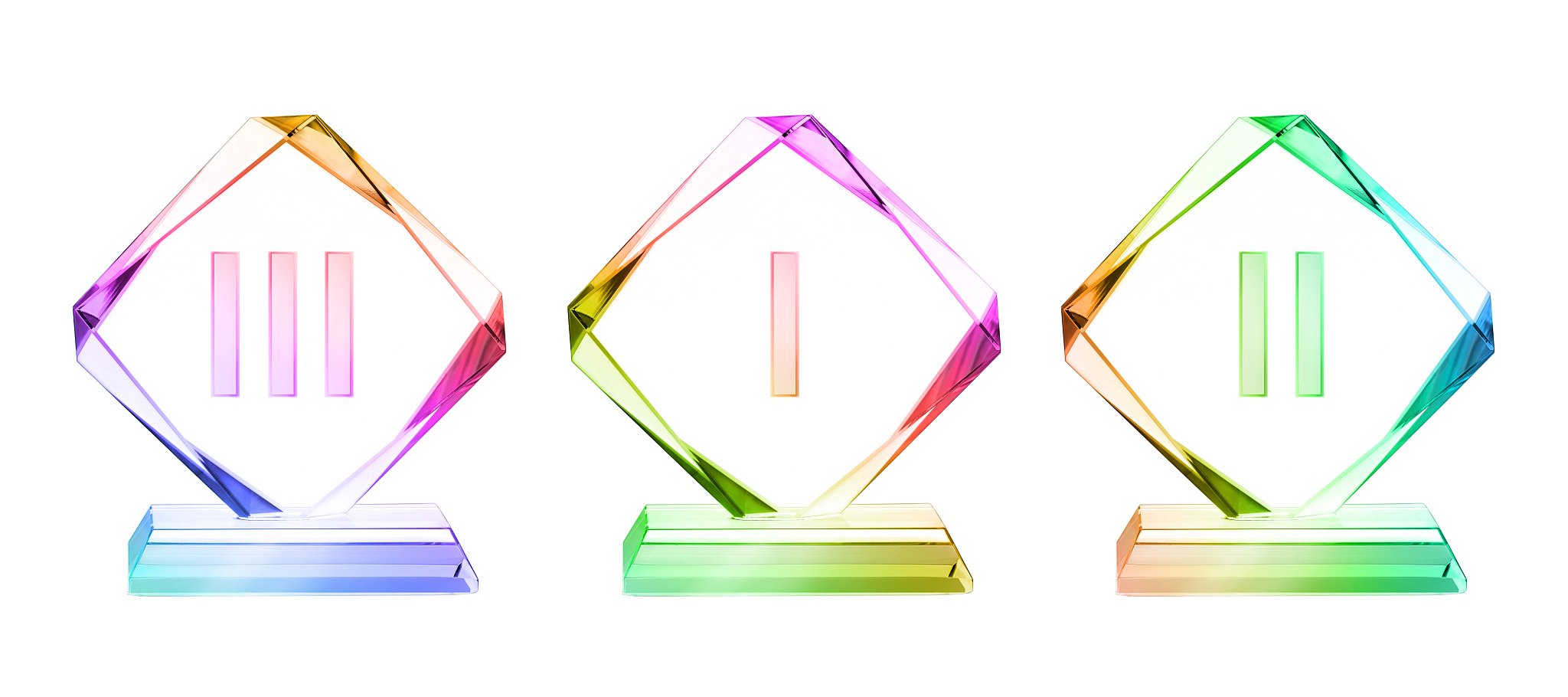 crystal plaque awards set