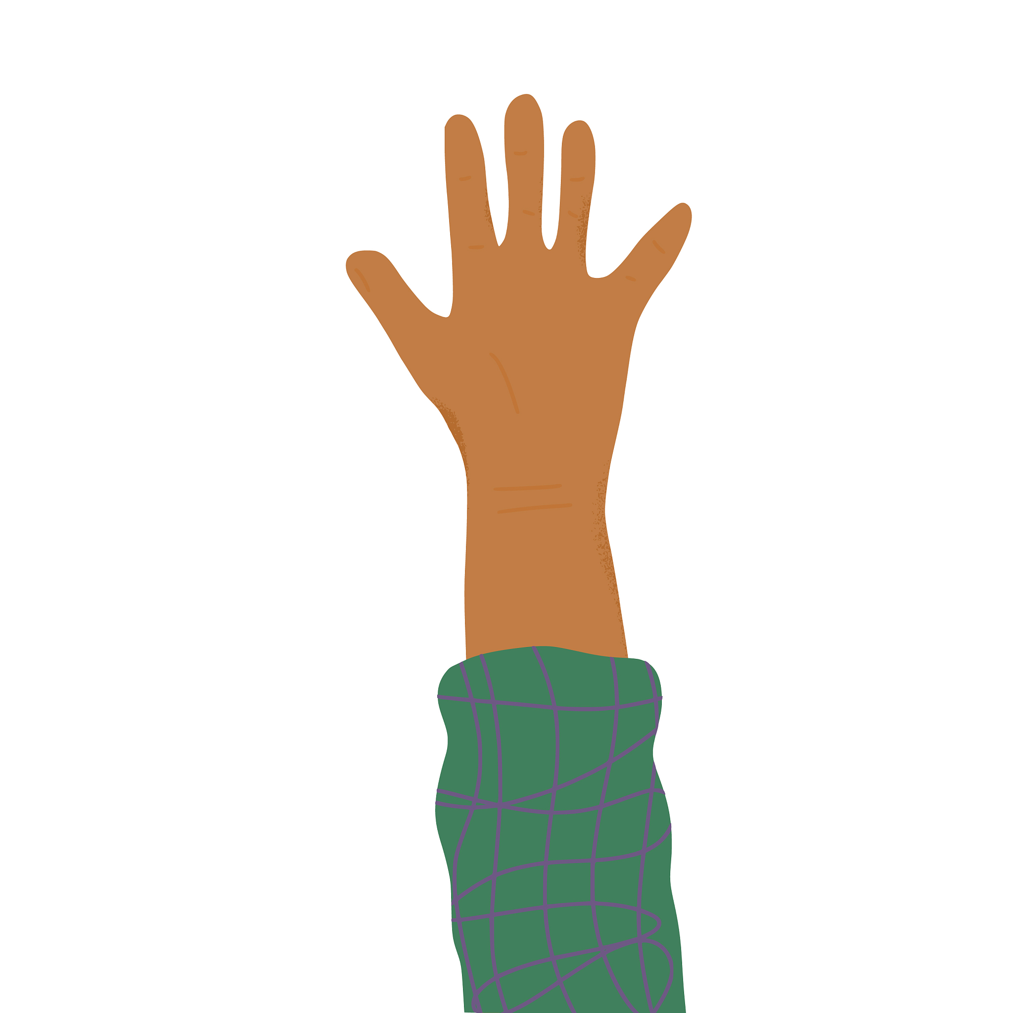 humans hand isolated palm in flat style