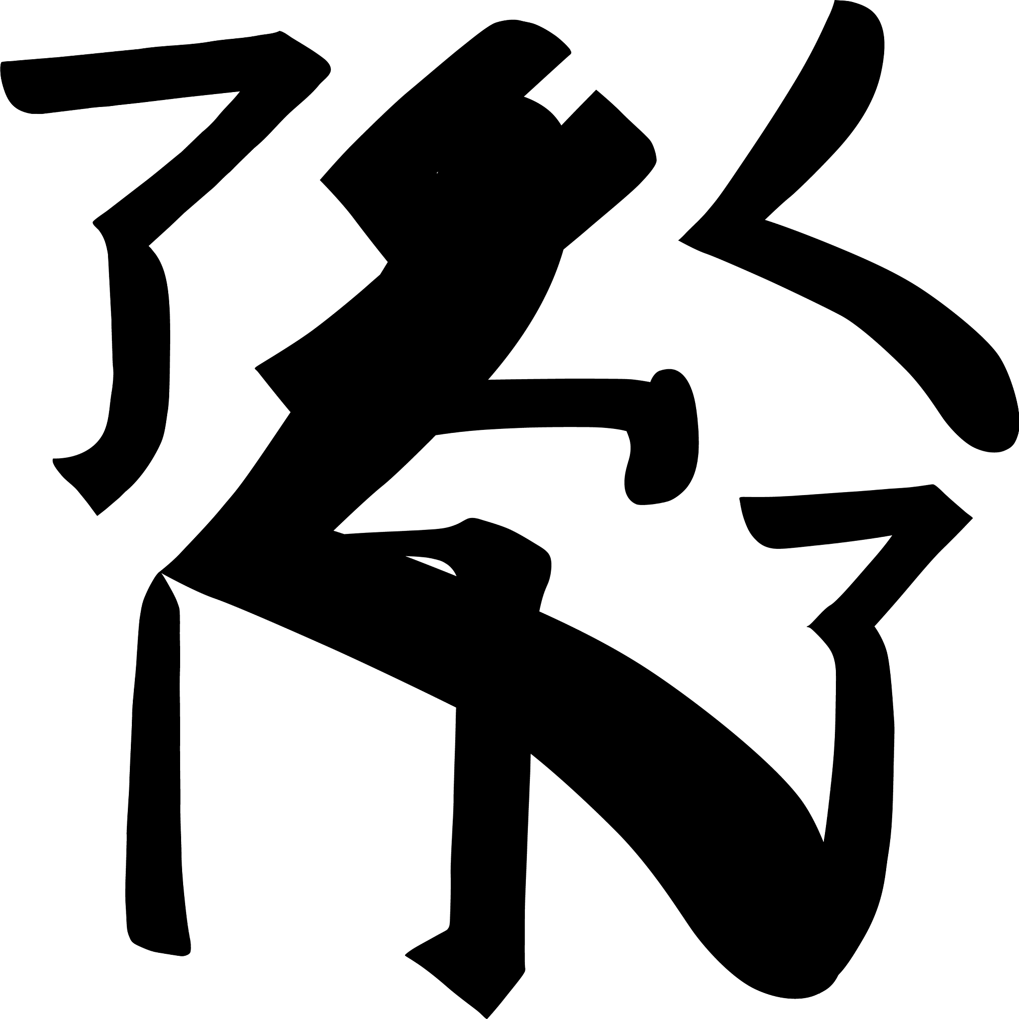 main chinese hieroglyphs calligraphy non standard