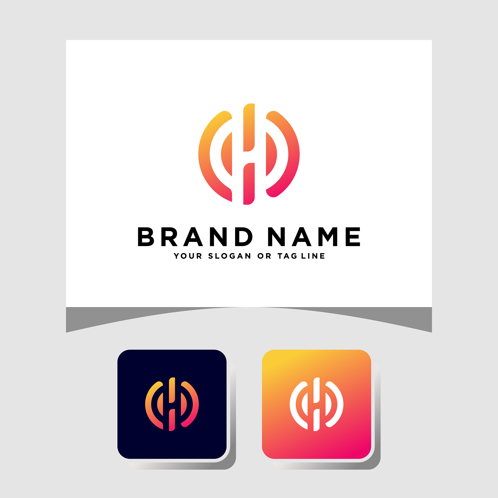 colorful logo design letter h