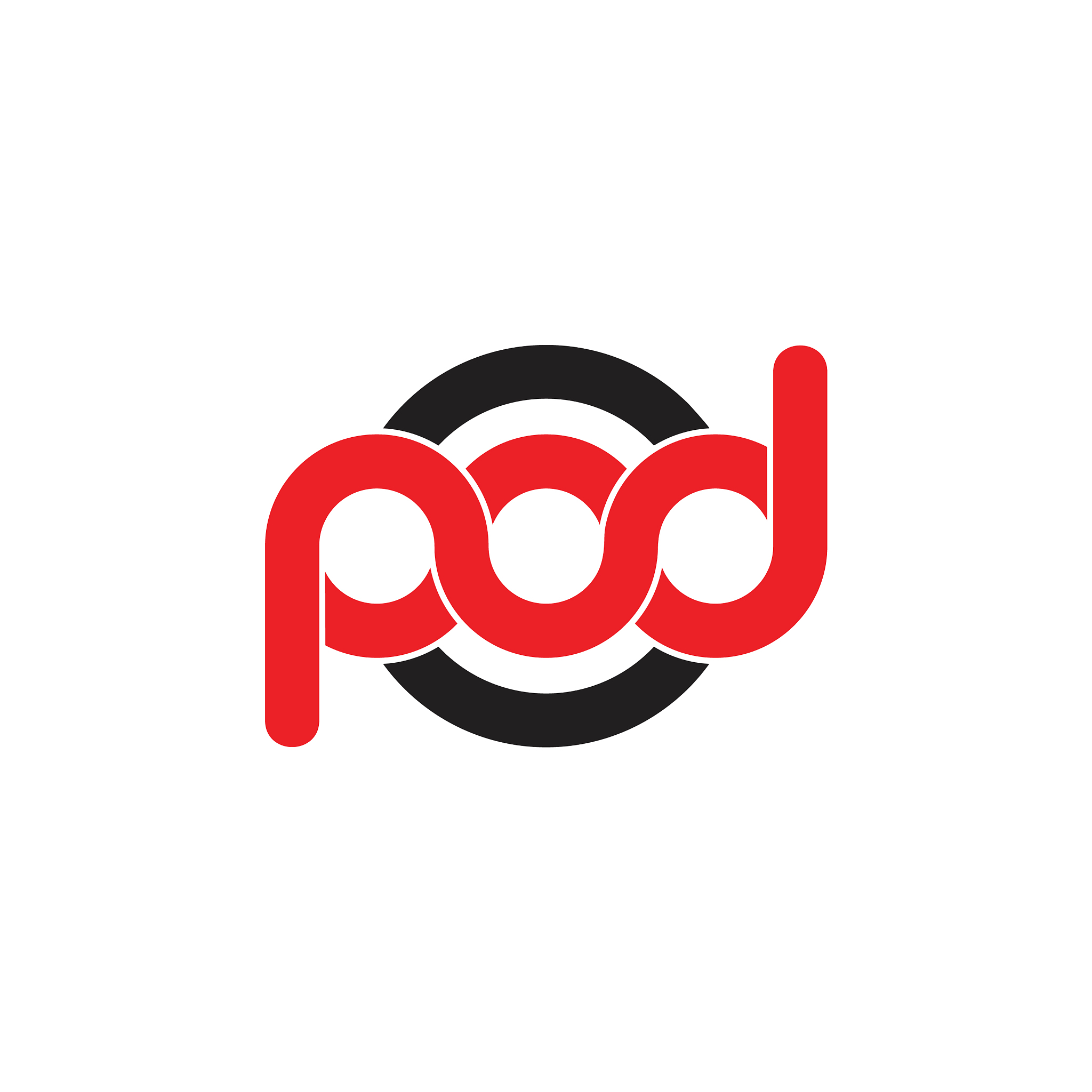 letters pod linked helix infinity design logo