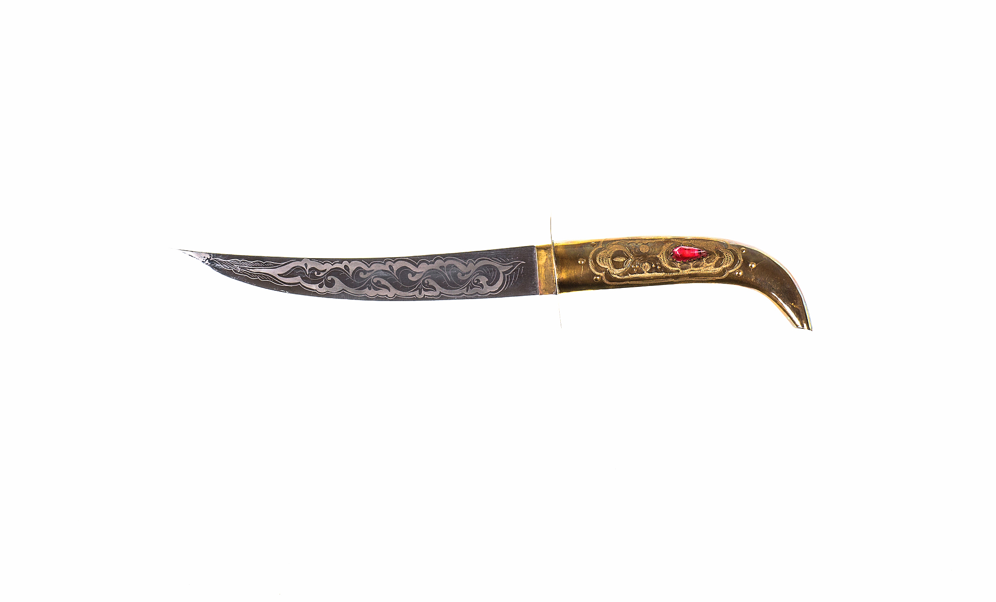 ancient dagger on white isolated background