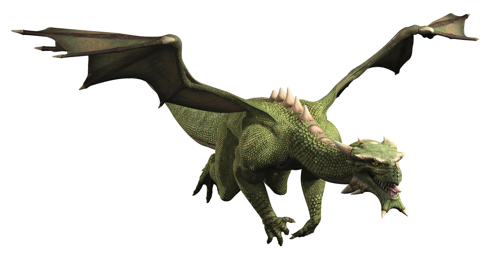 green dragon in flight