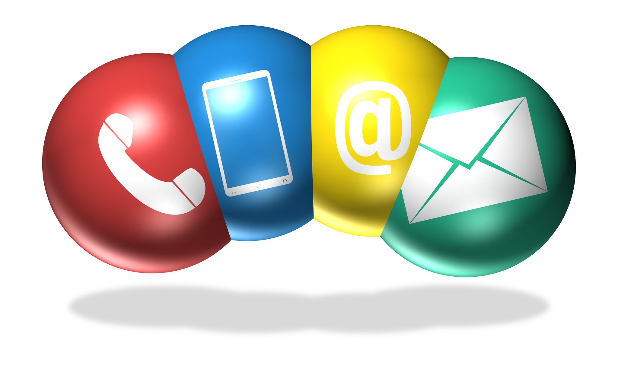 contact symbols creative combined 4 icons illustration design