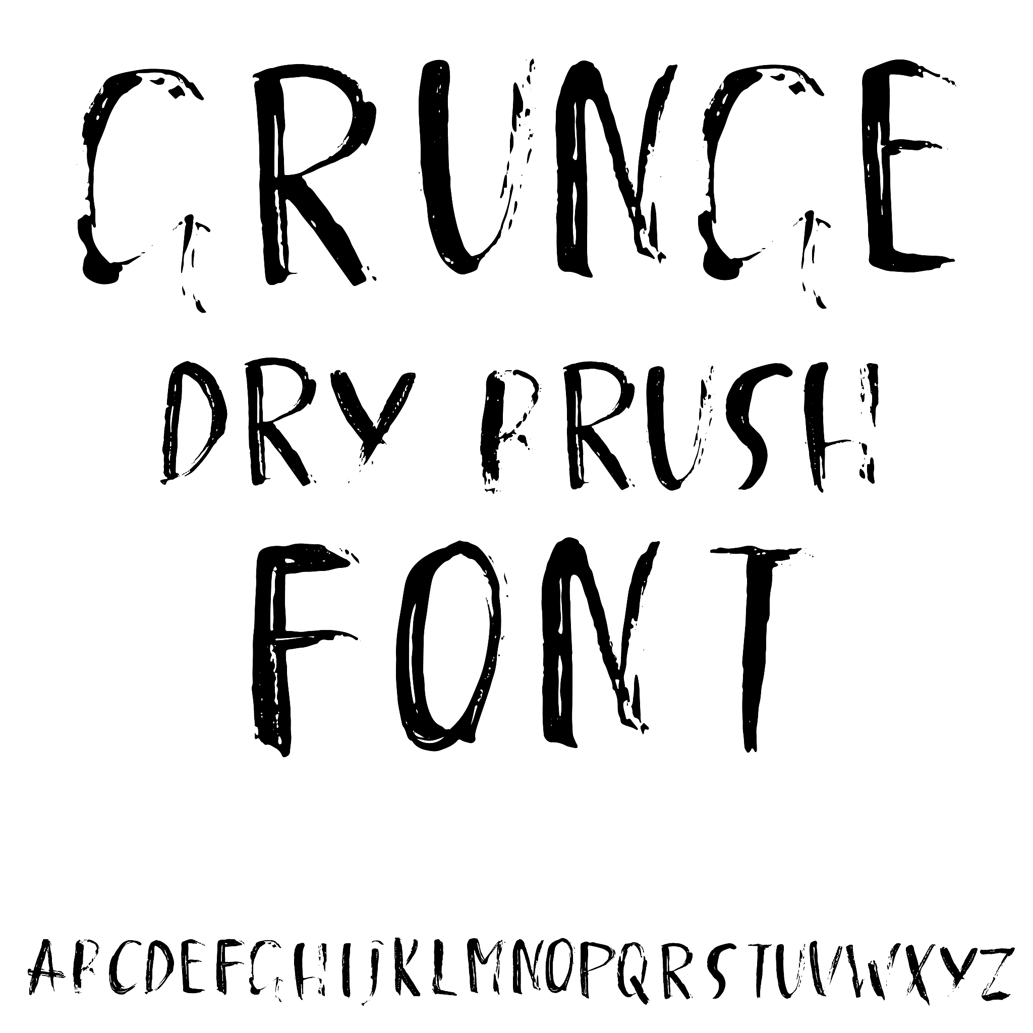 hand drawn dry brush font modern brush lettering
