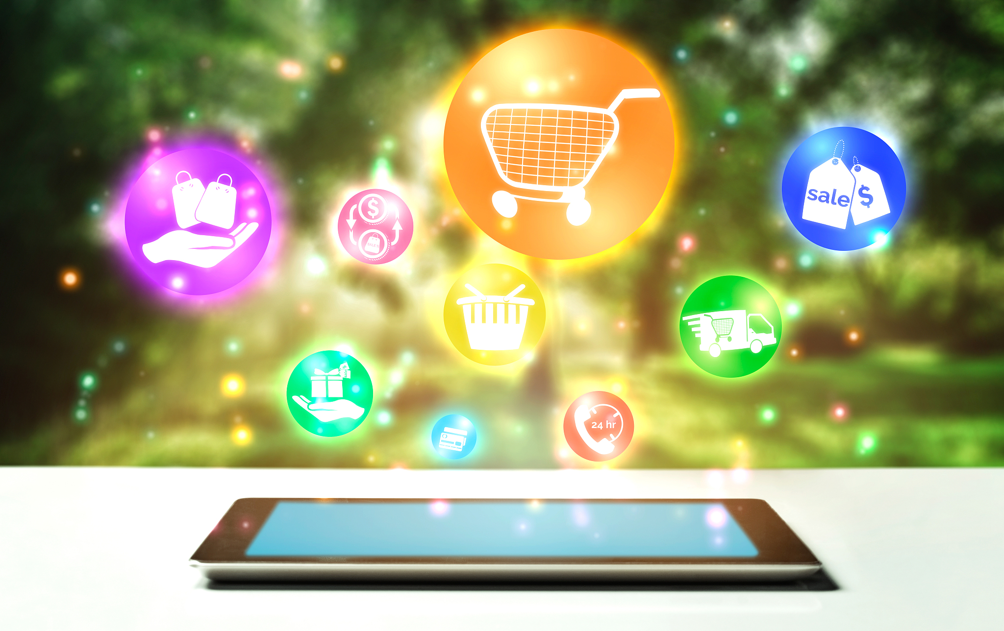 shopping online and internet money technology