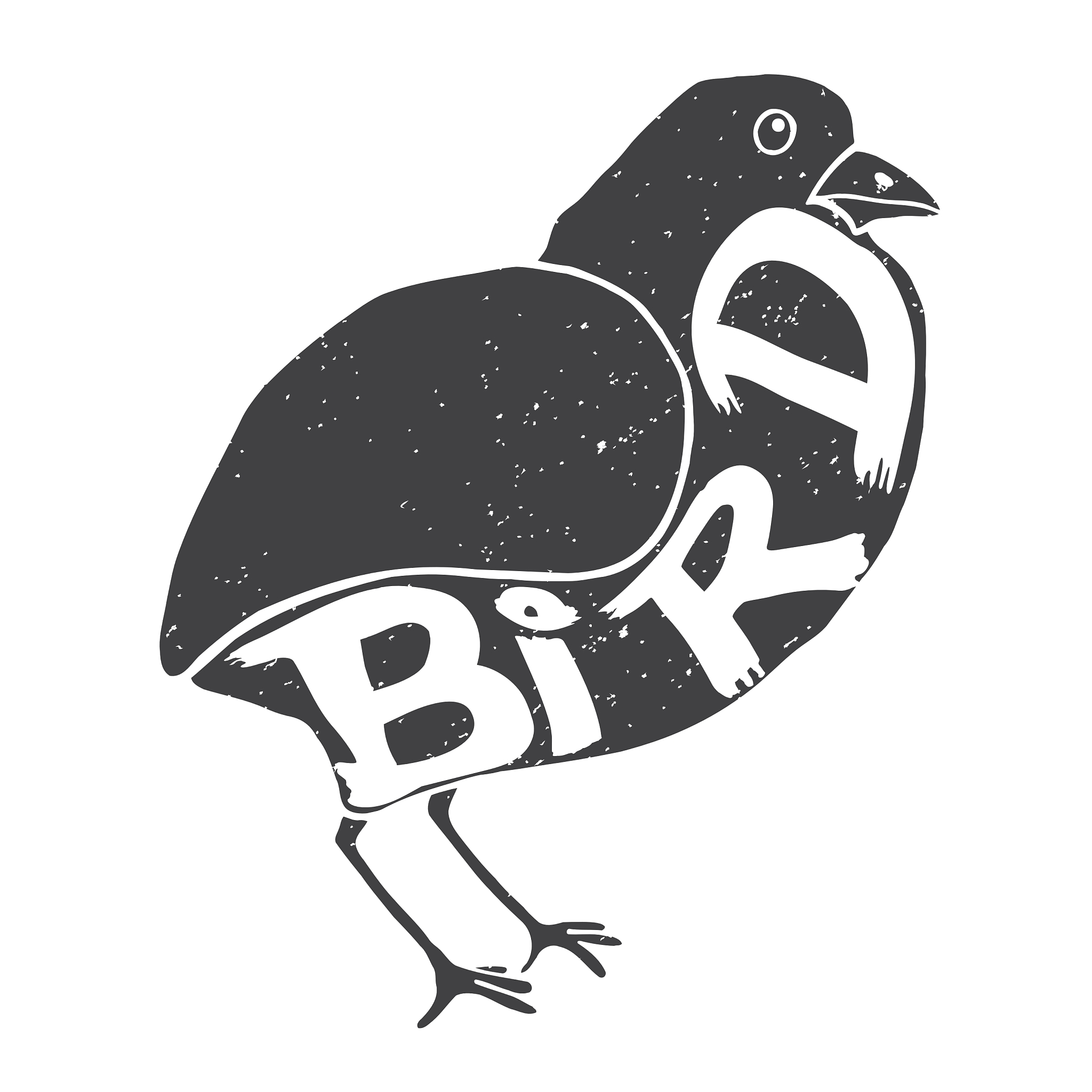 bird with the inscription on the body