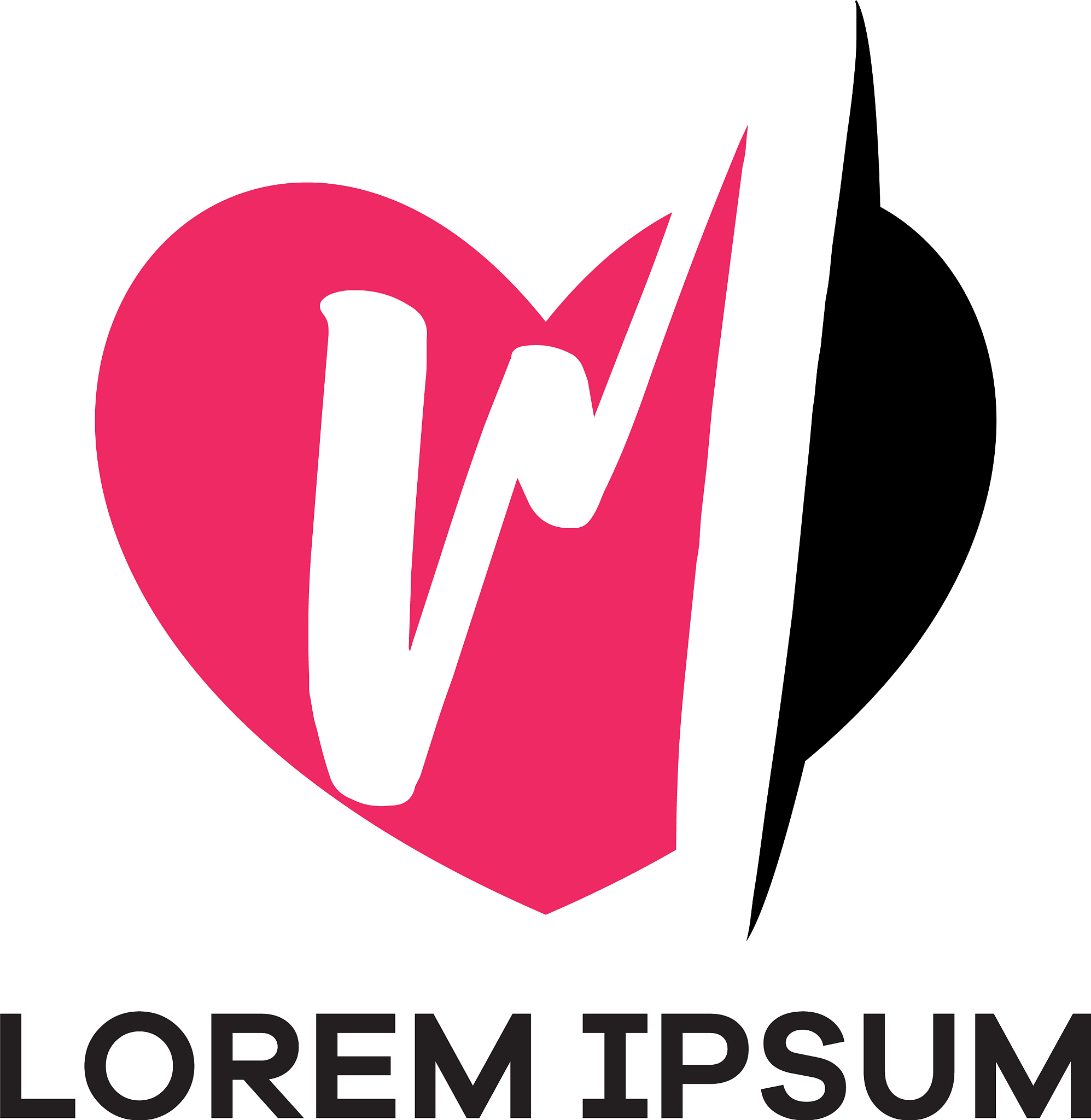 m letter logo design letter m in heart shape
