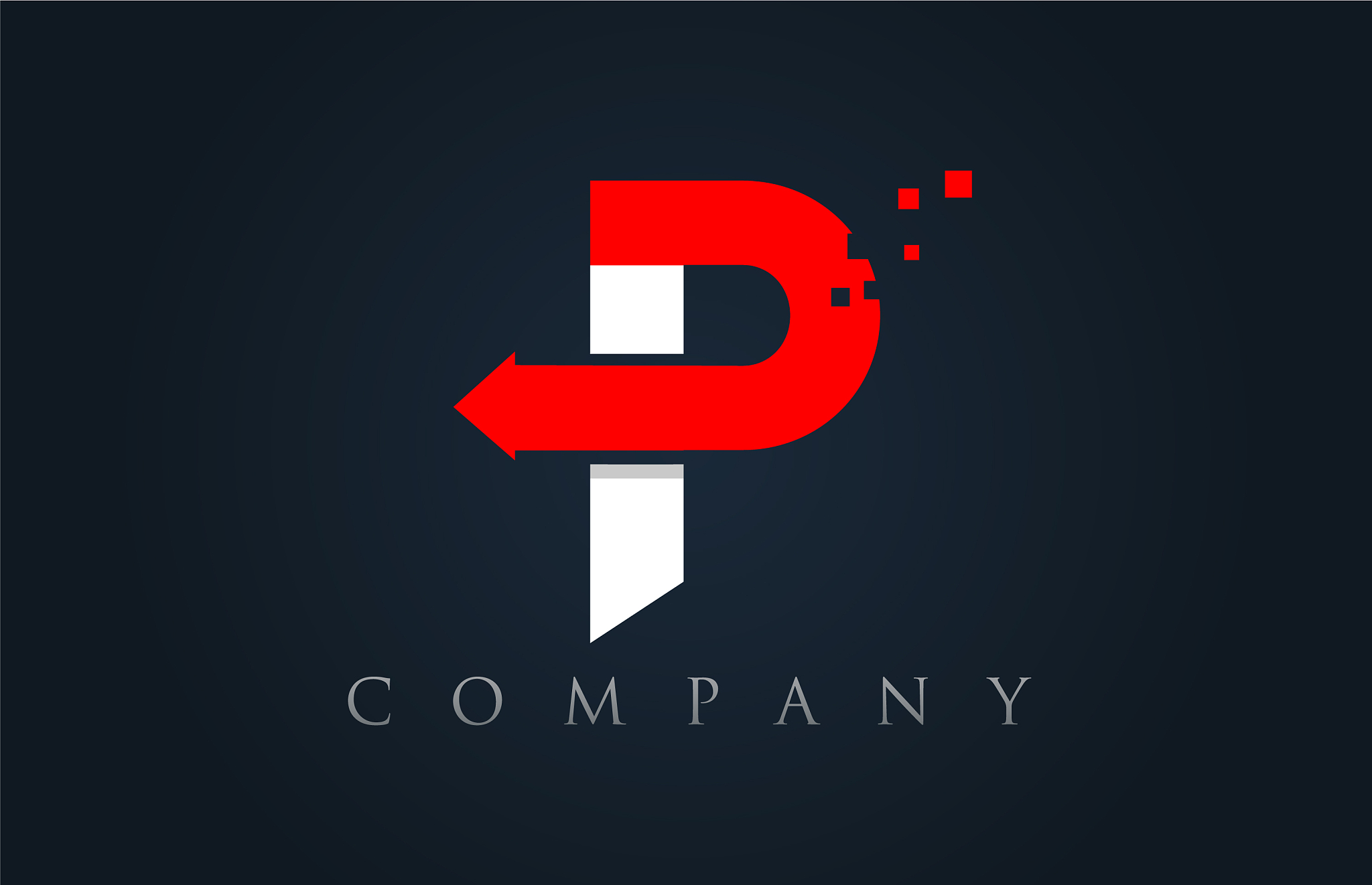 p red white blue alphabet letter logo company