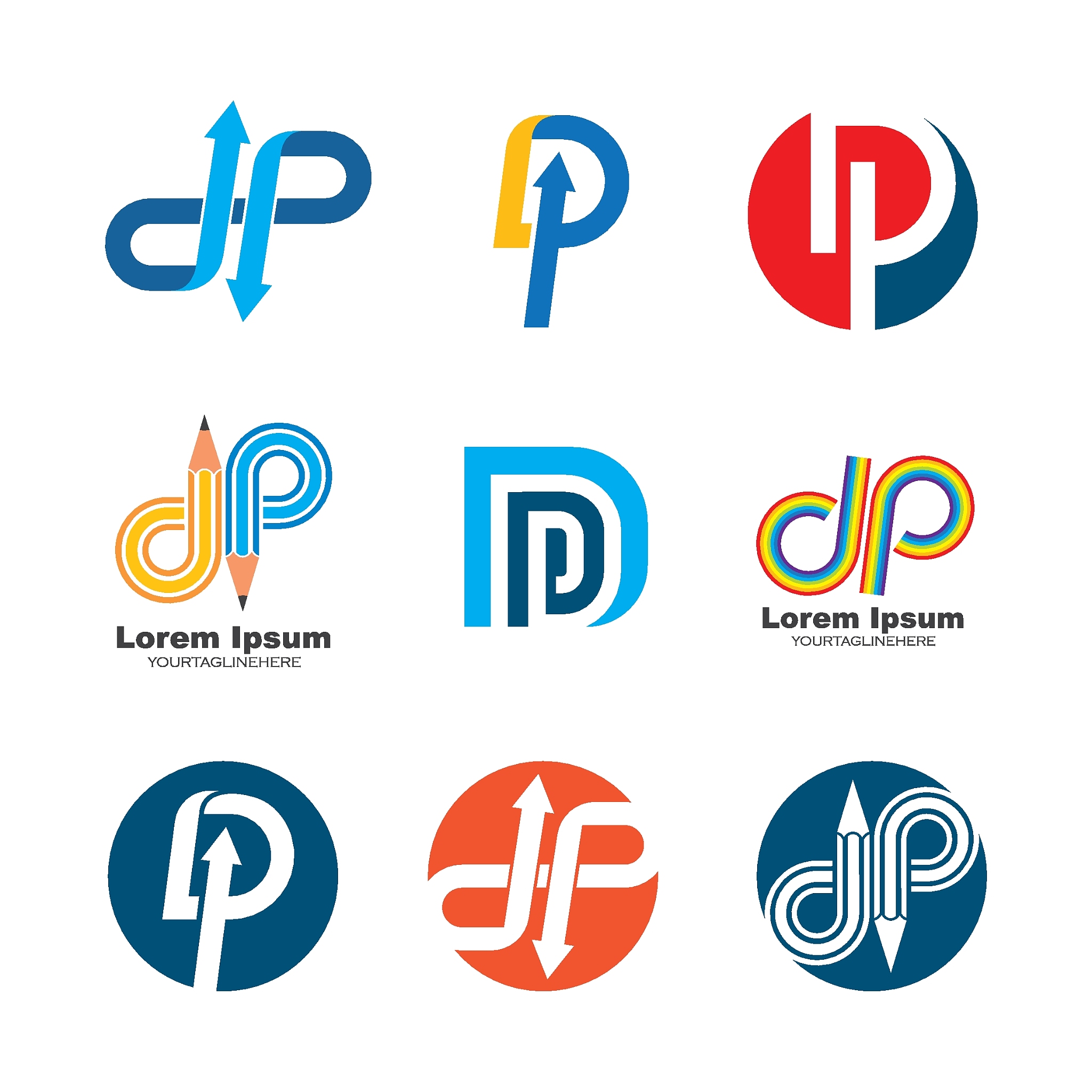 dp letter logo icon illustration vector