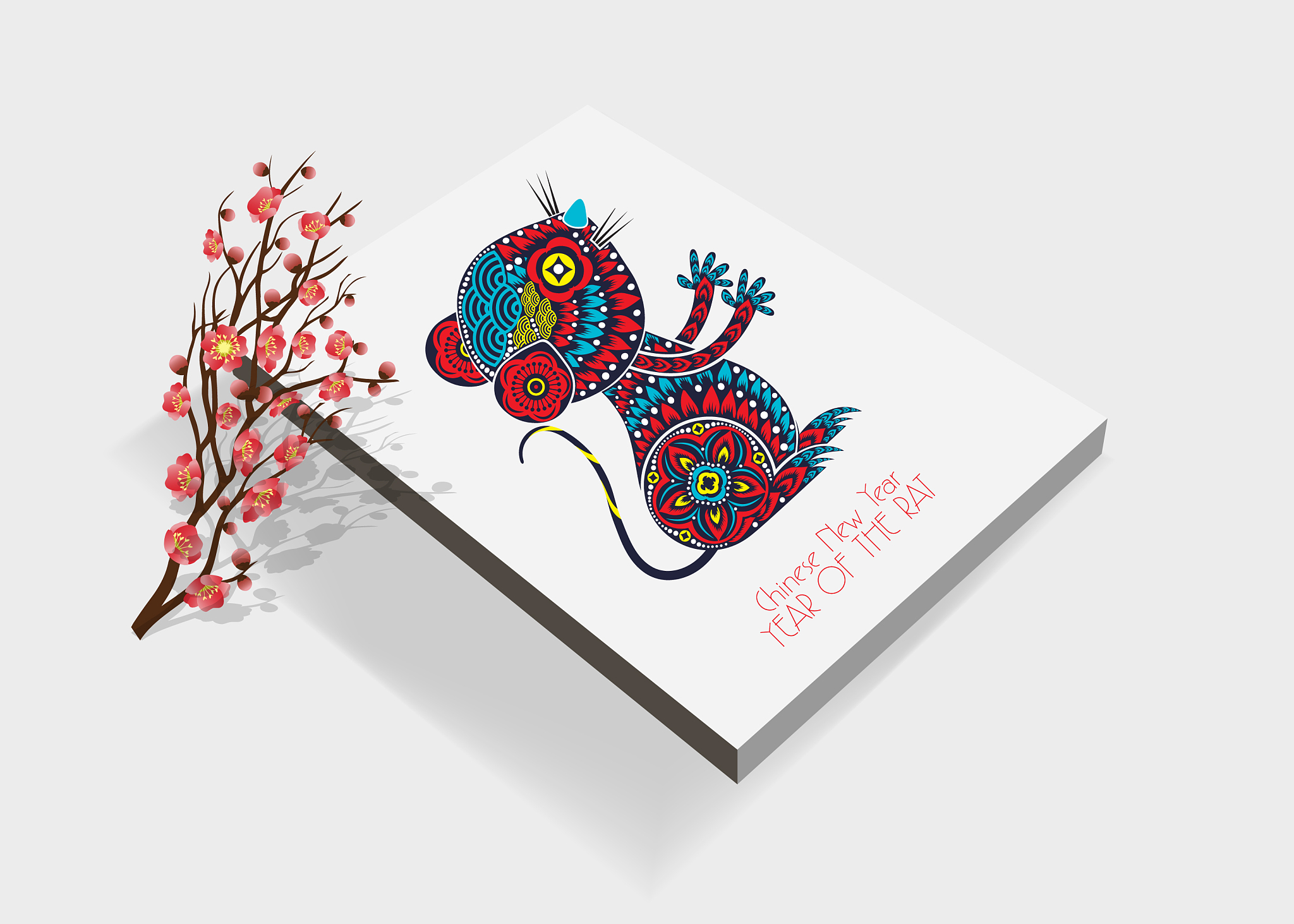 creative chinese new year book year rat