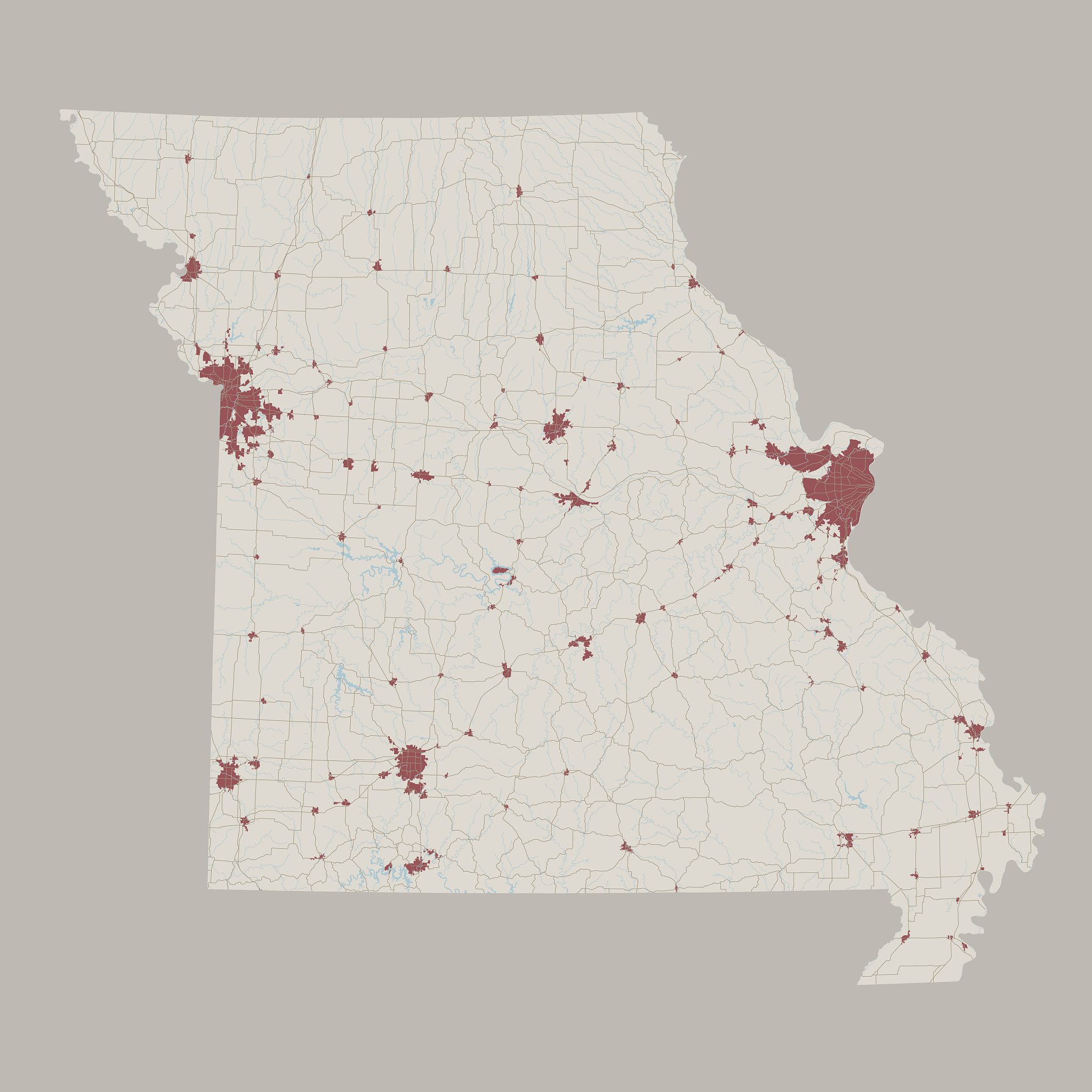 missouri us state road map