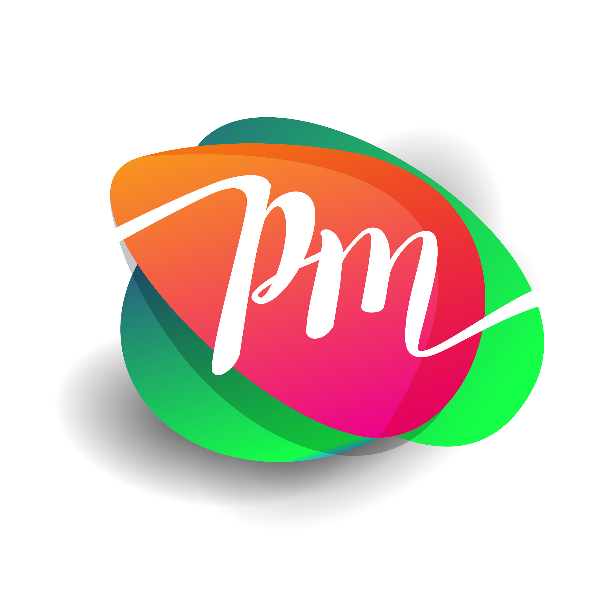 icon button with colorful splash and alphabet