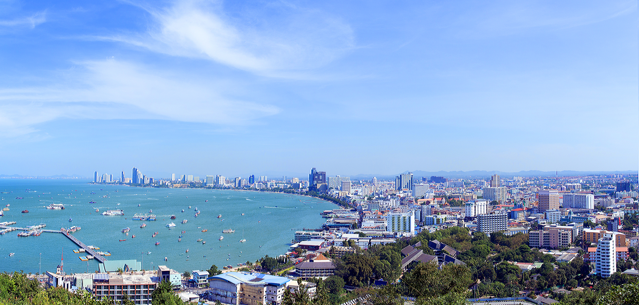 pattaya bay, bird of view