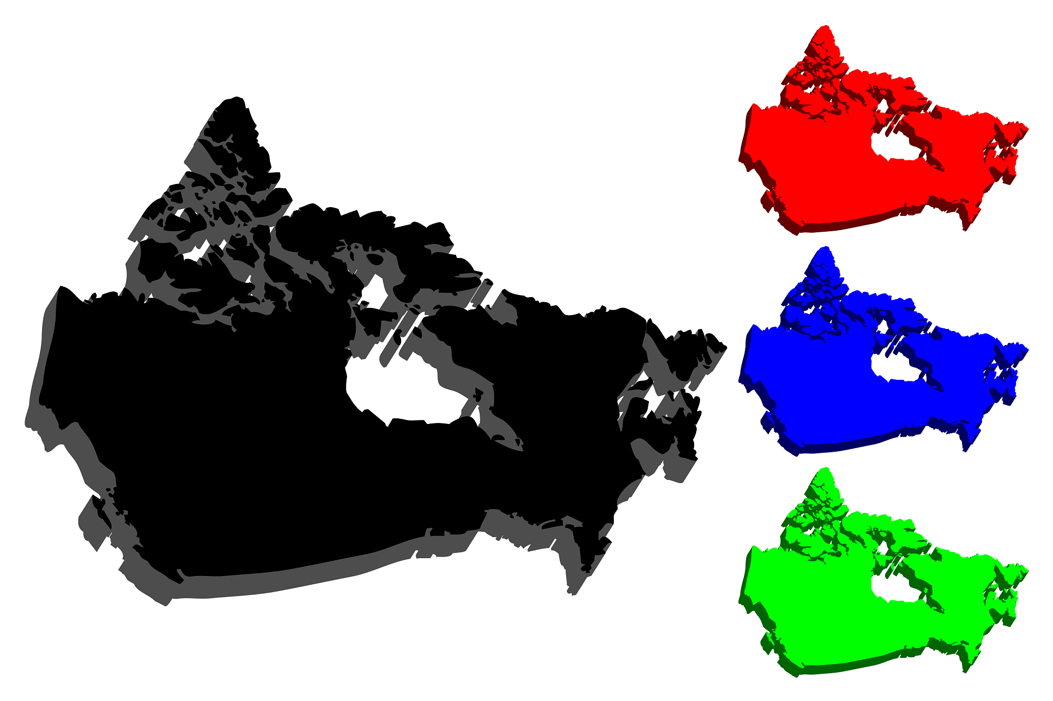 3d map of canada
