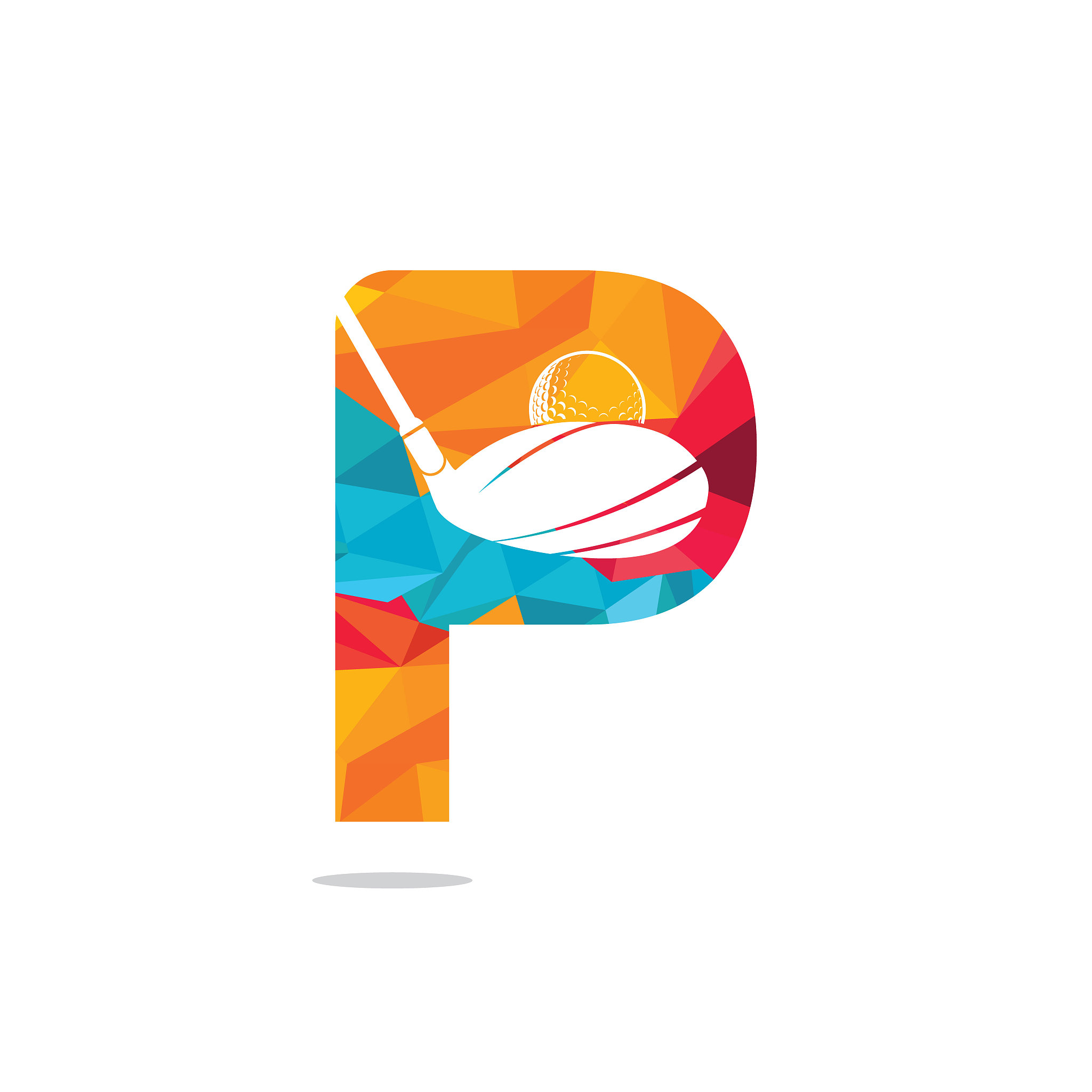 initial letter p gold vector logo design.