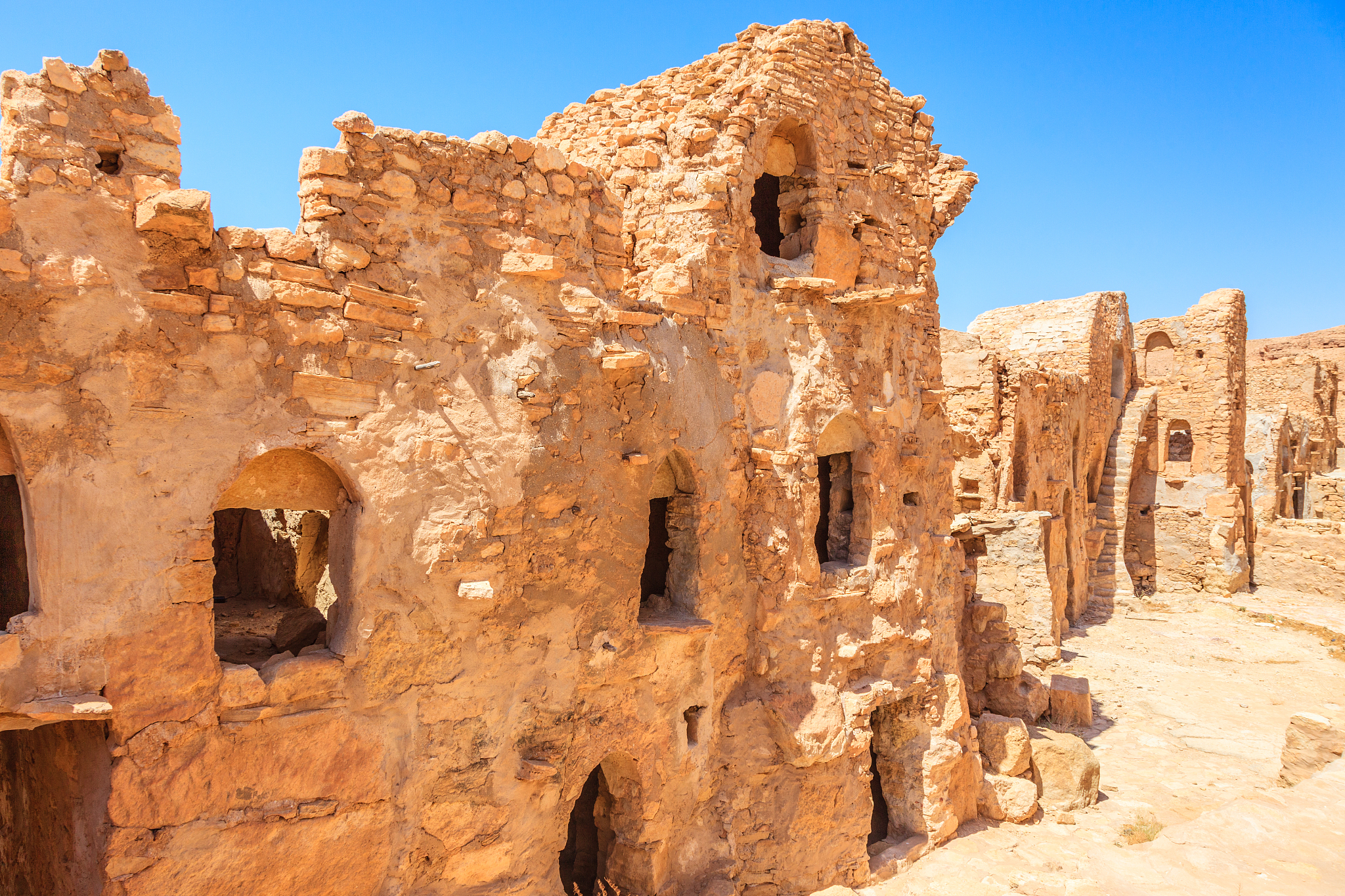abandoned berber village of douiret in tataouine, tunisia