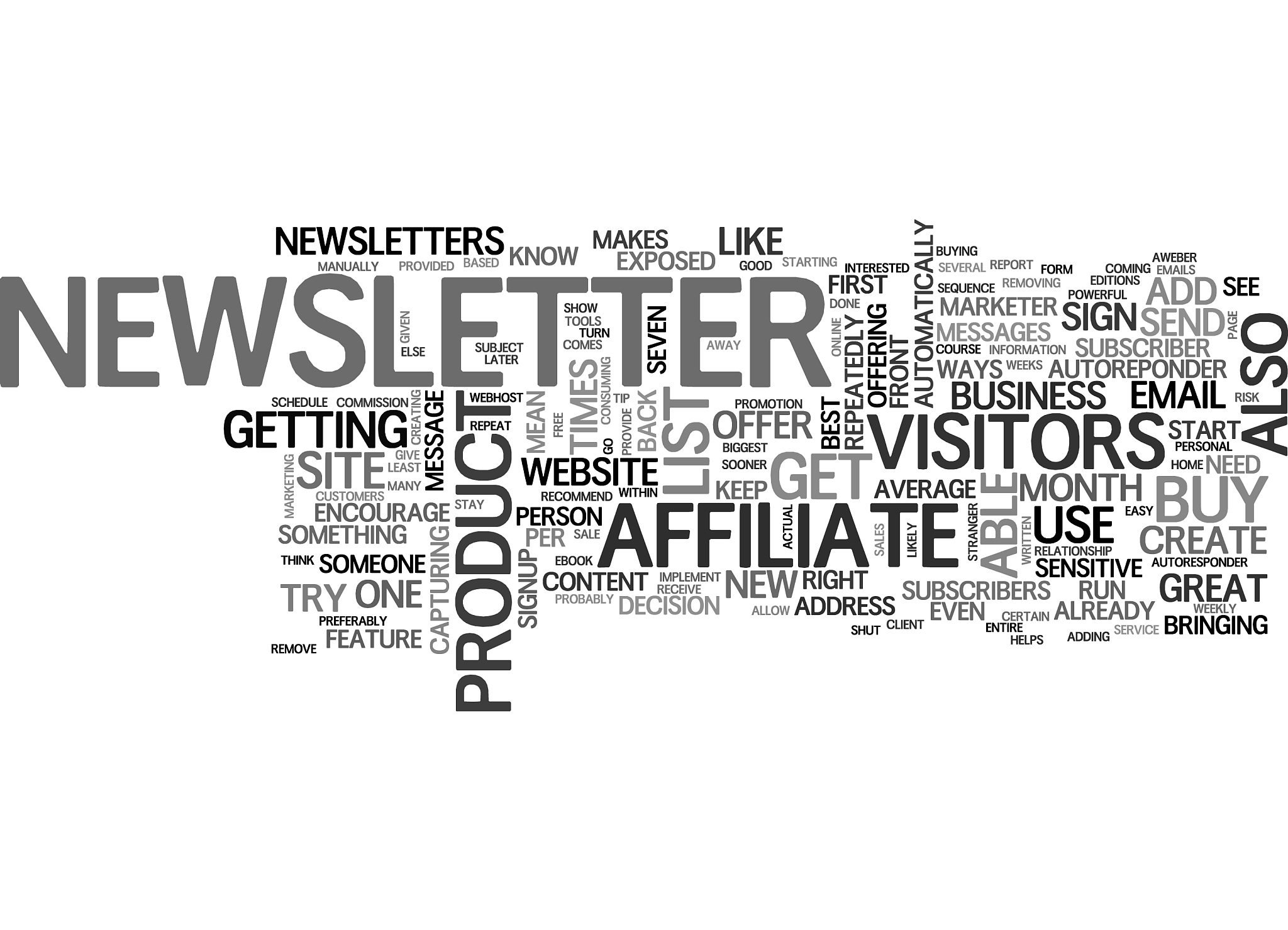 affiliate tip create a newsletter text word cloud