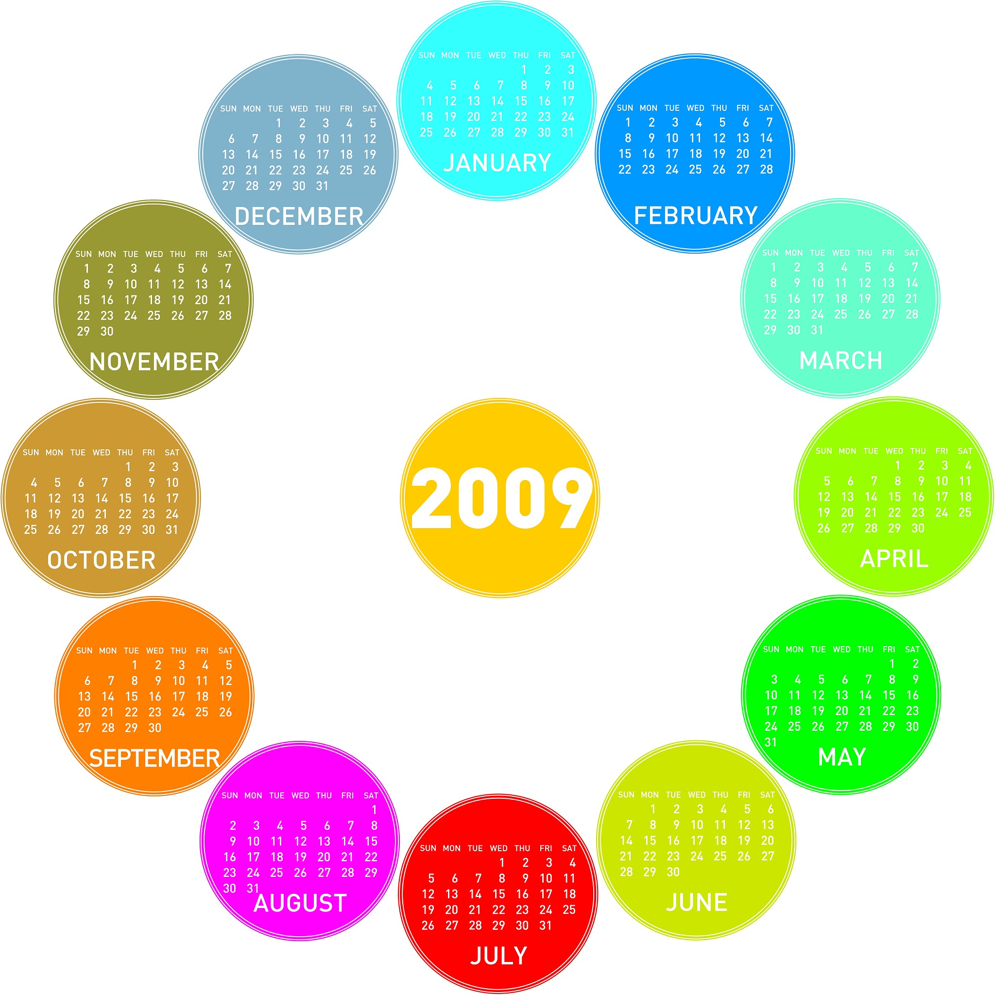 colorful calendar 2009, r02