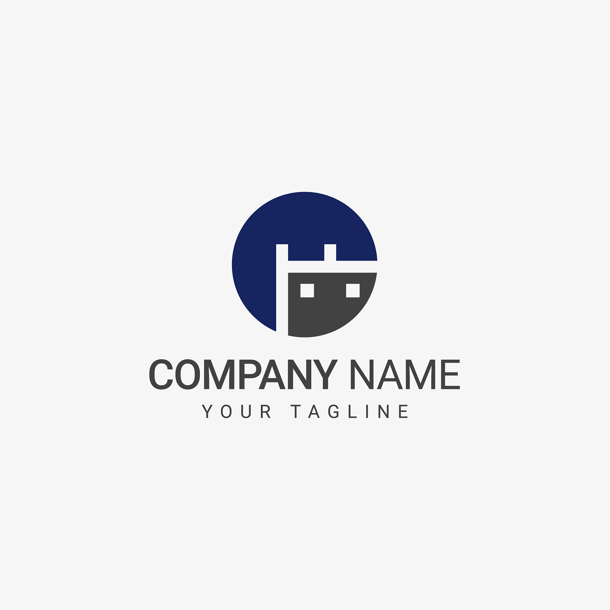 blue castle logo template