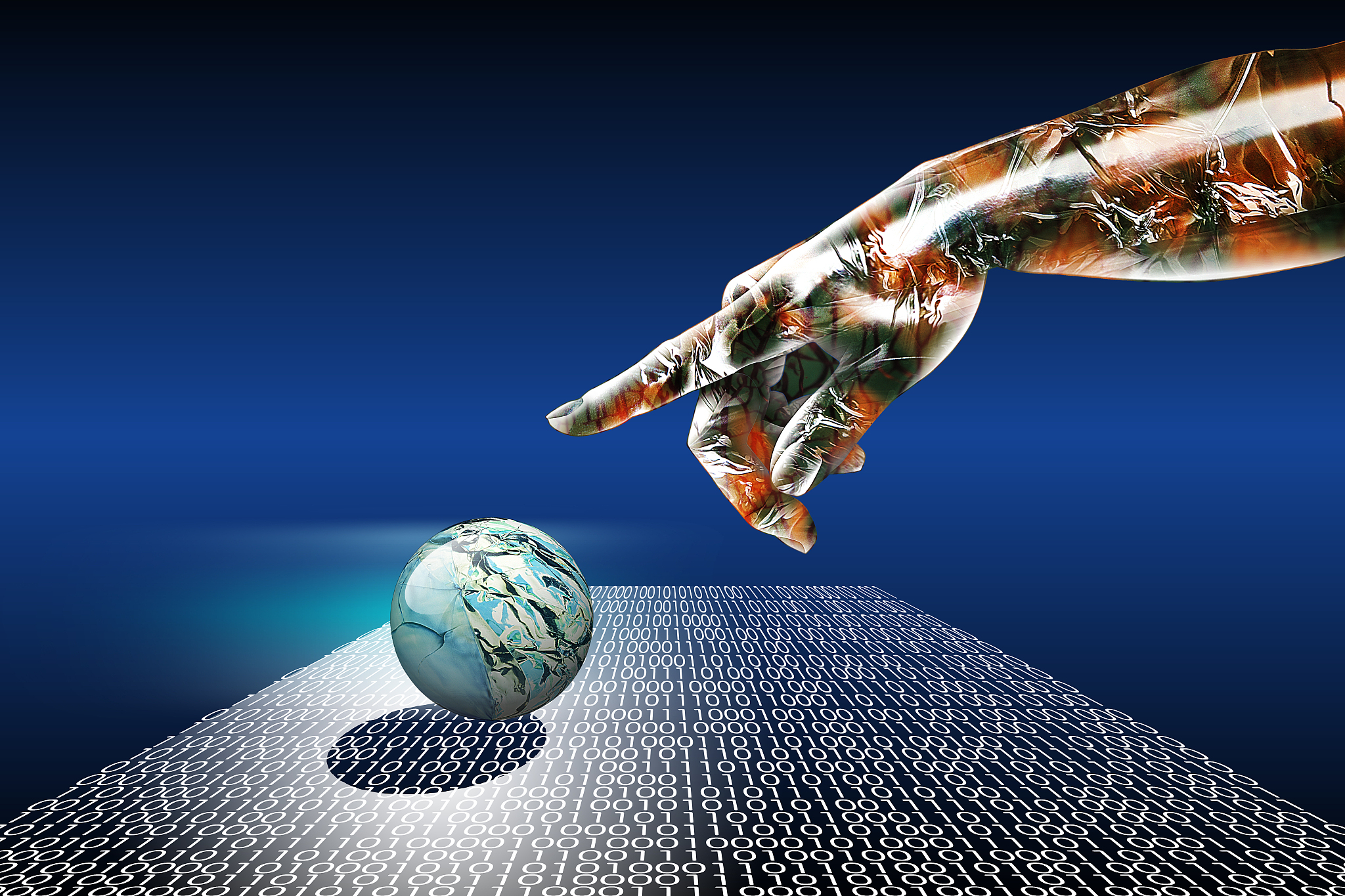 nanotechnology that manipulates atoms and genes. a metal robot c
